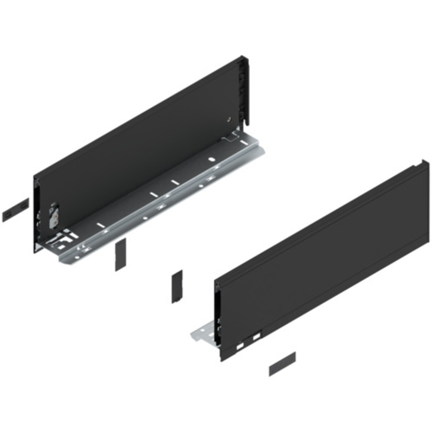 Legrabox zijkant l+r  k  400mm carbon zwart
