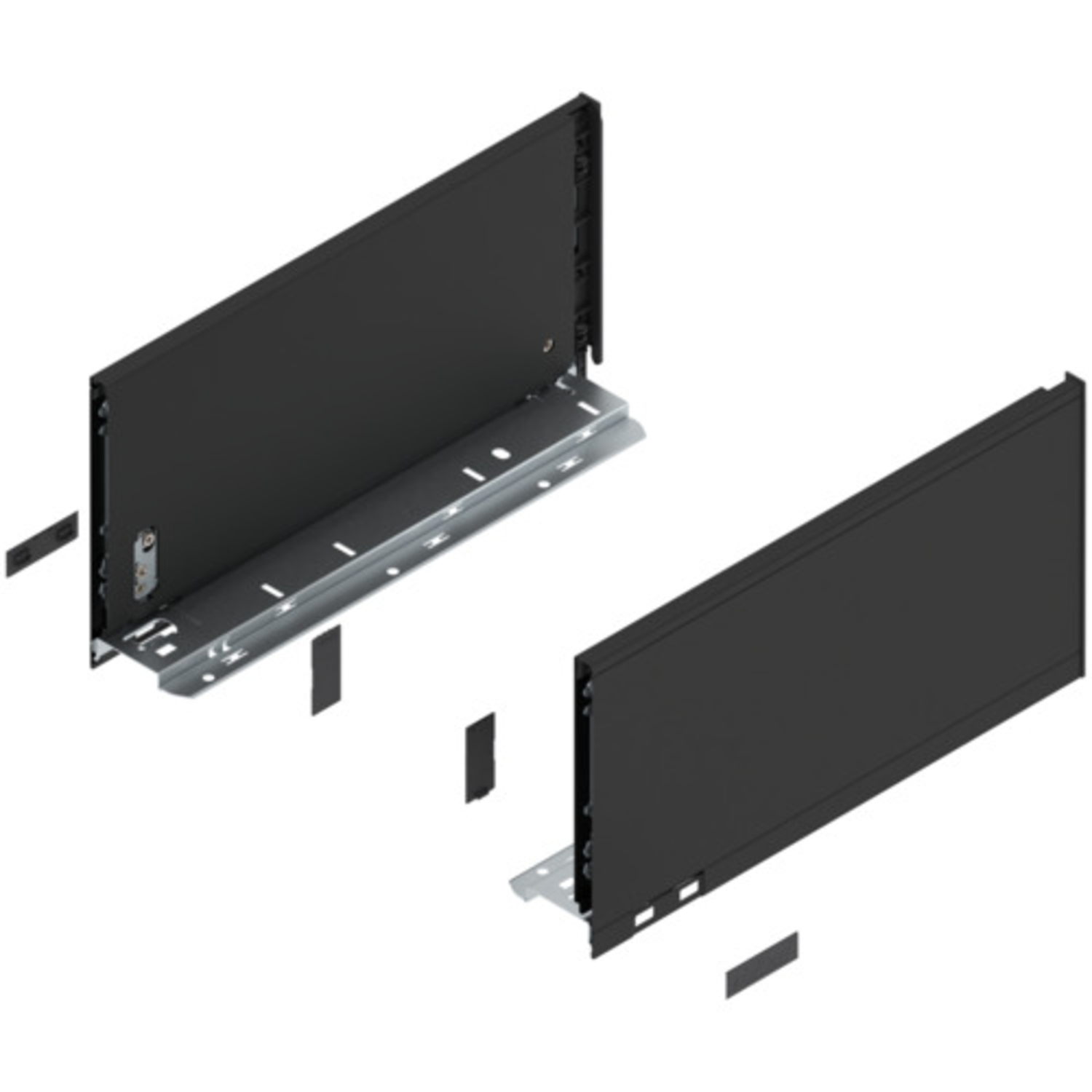 Legrabox zijkant l+r  c  350mm carbon zwart