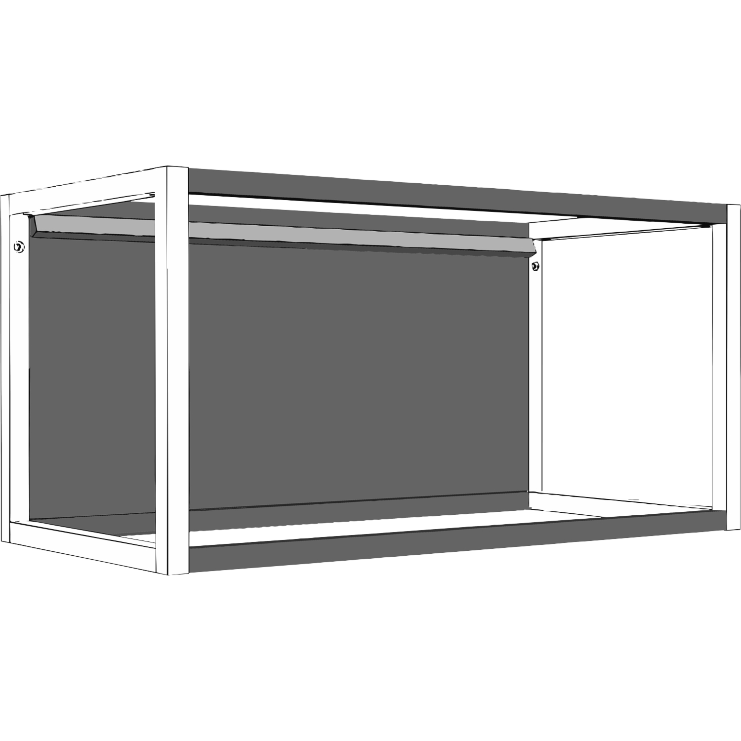 One rugwandset met verlichting 300mm zwart