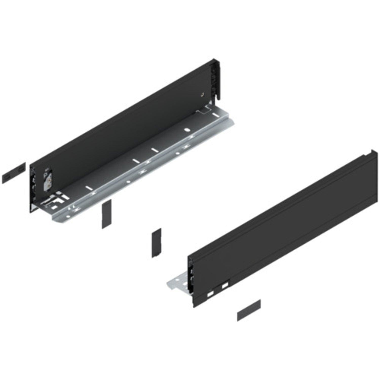 Legrabox zijkant l+r  m  400mm carbon zwart