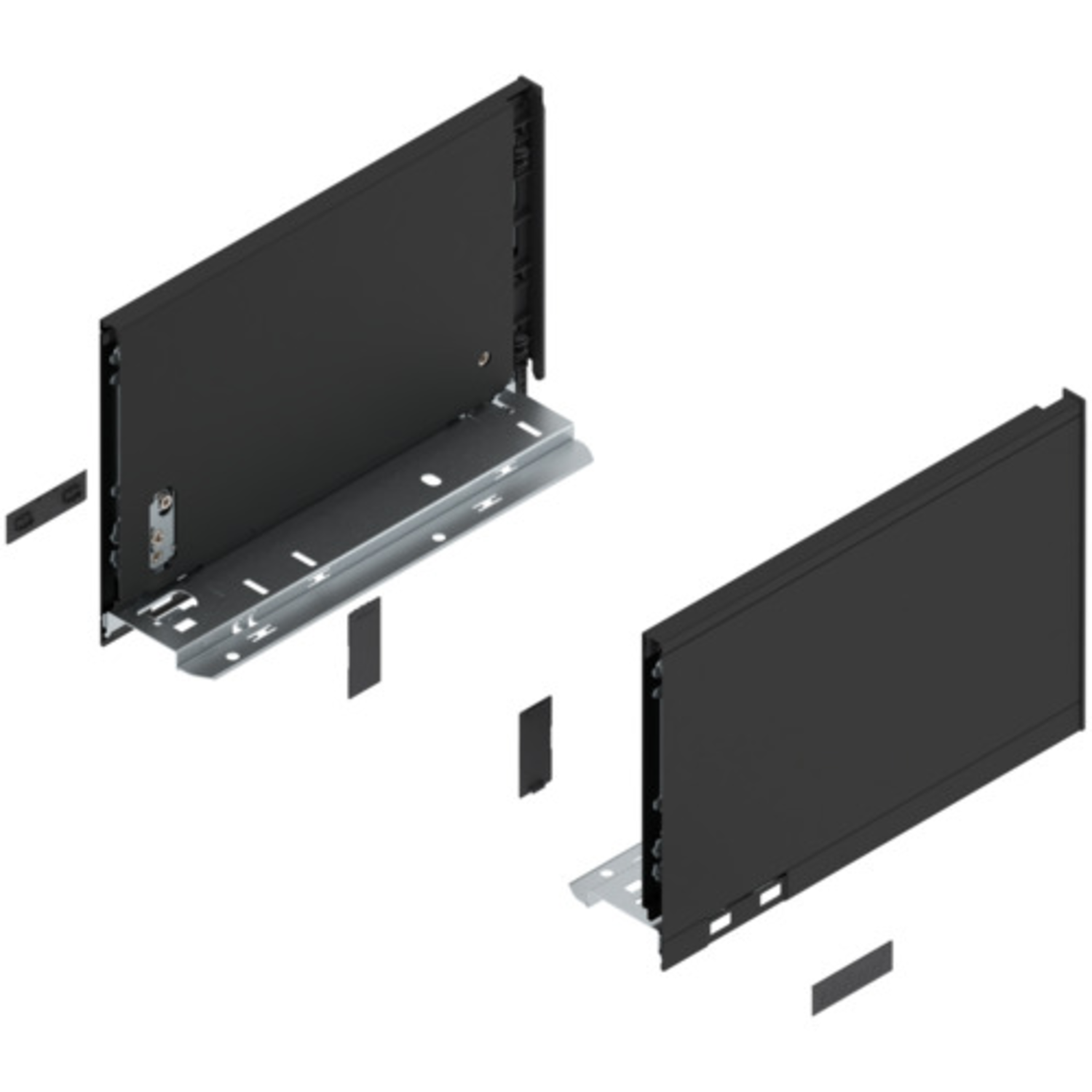 Legrabox zijkant l+r  c  270mm carbon zwart