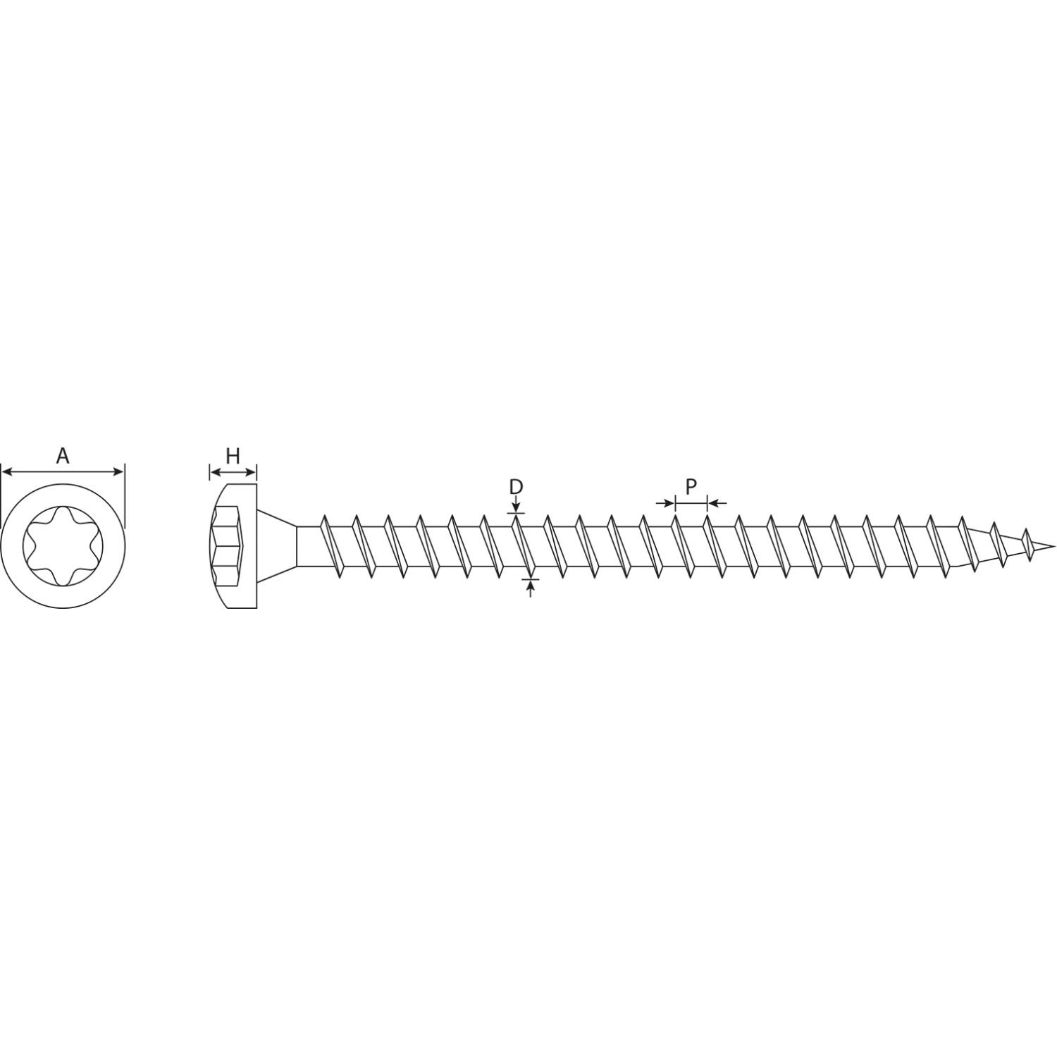 Houtschroef met pan kop Torx blauw verzinkt 4 x 45