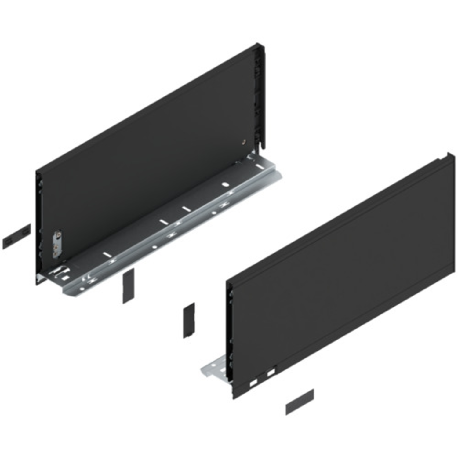 Legrabox zijkant l+r  c  400mm carbon zwart