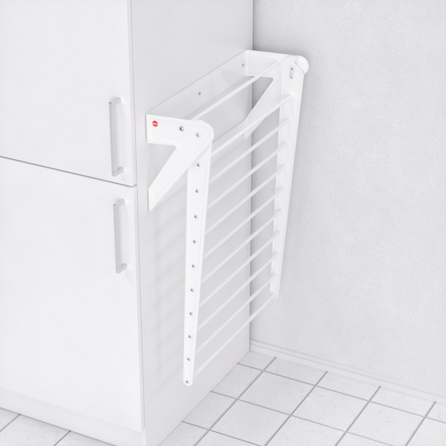 Hailo laundry droogrek opklapbaar wandmontage wit