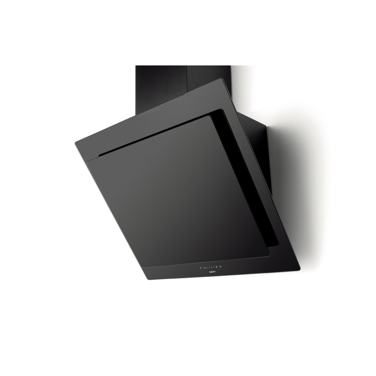 Novy Vision 75 cm zwart glas Zwart wanddampkap
