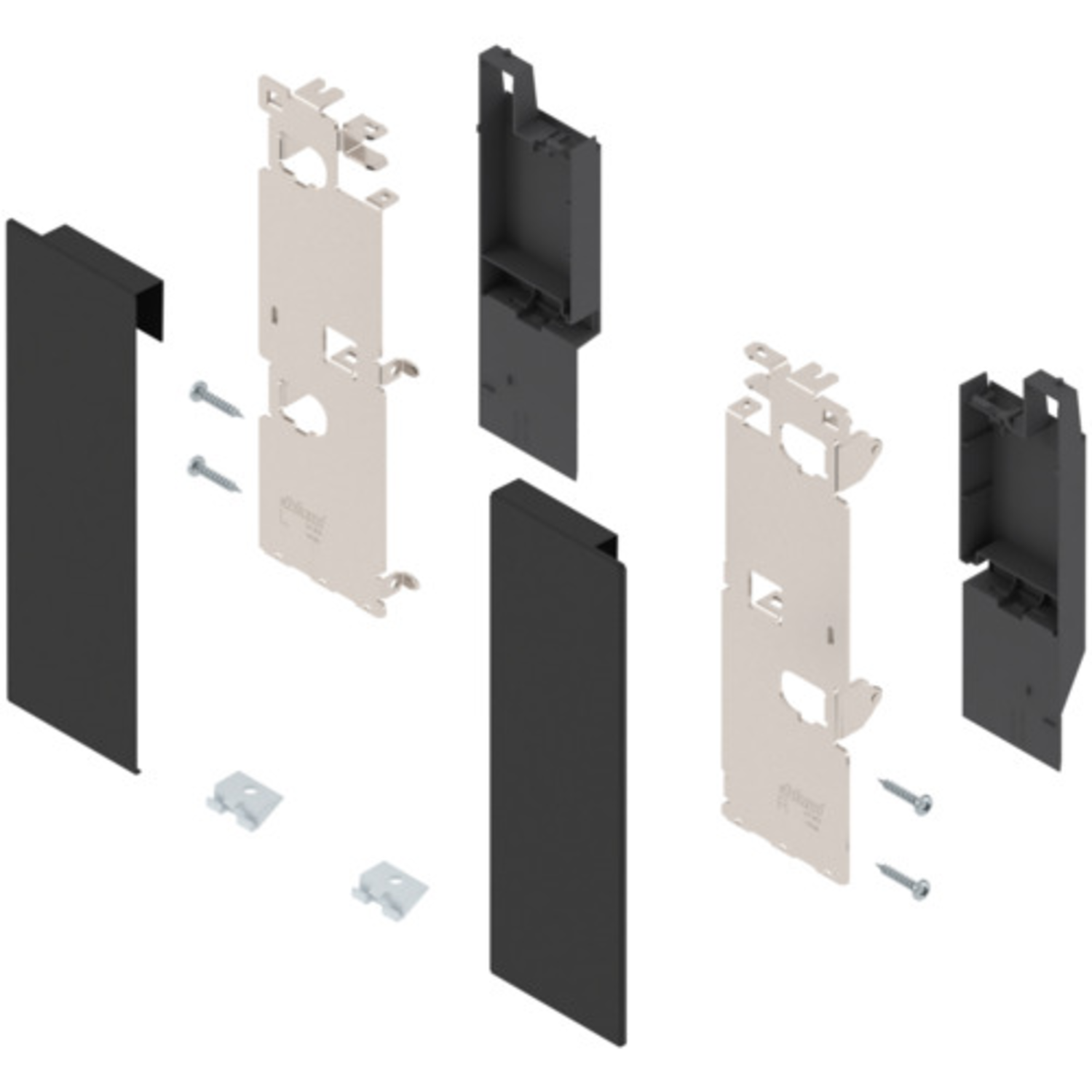 Fronthouders l+r binnenlade  c carbon zwart