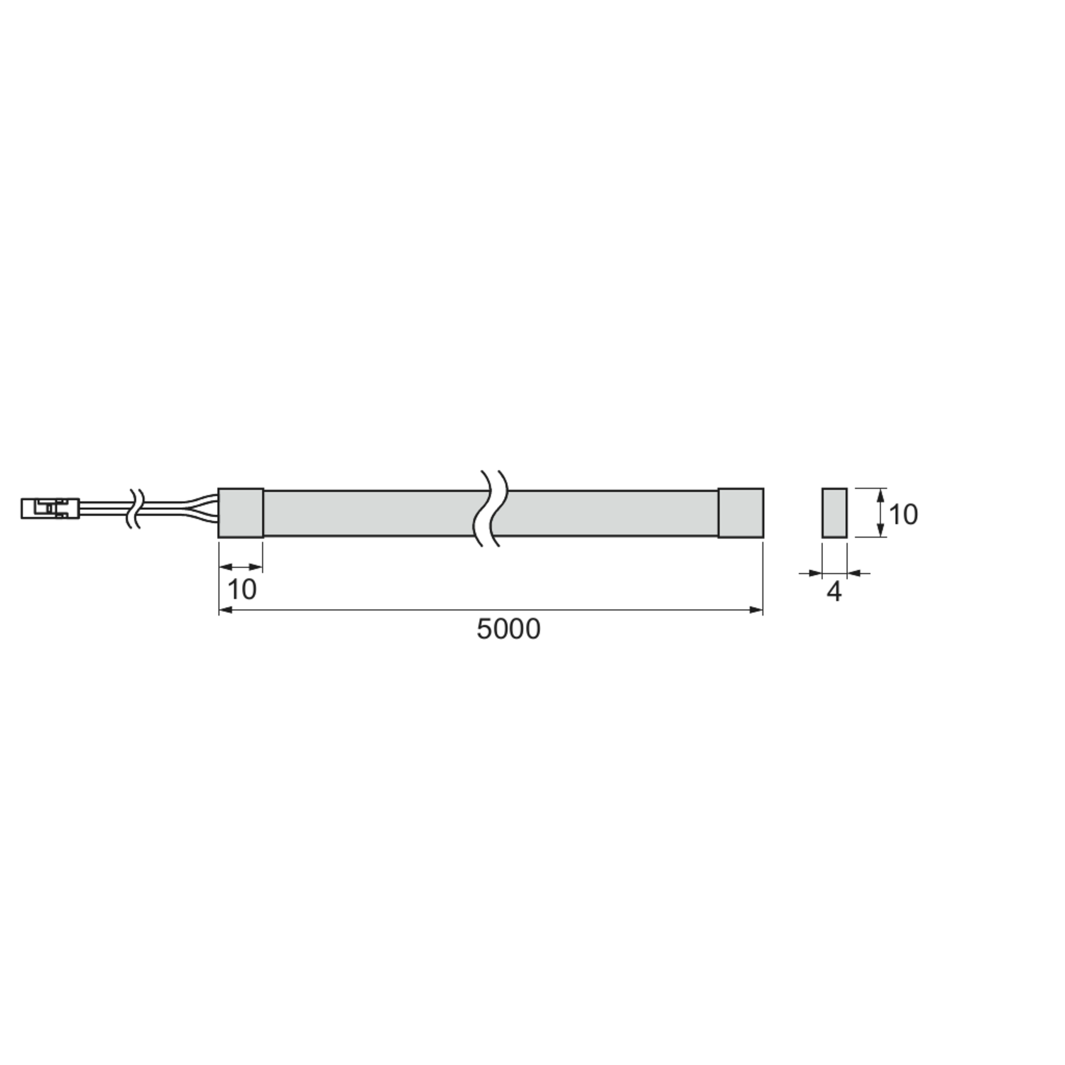 Ledstrip Octopus Mono 4x10mm 5m 3000K 24V 10W/m