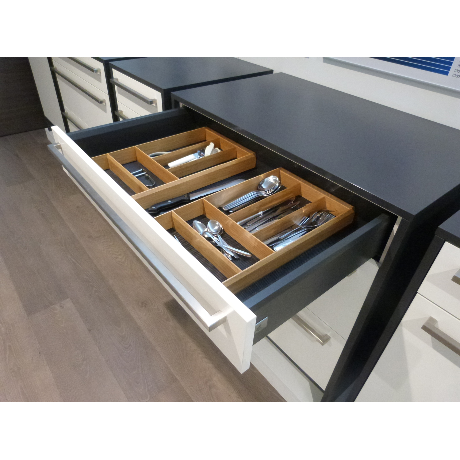 Modulo set bestekindeling eik + antslip zwart K60 473x524x50mm