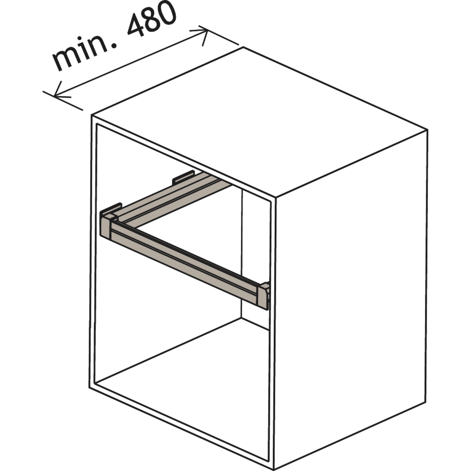Moka frame k.650 614-664mm Soft alu