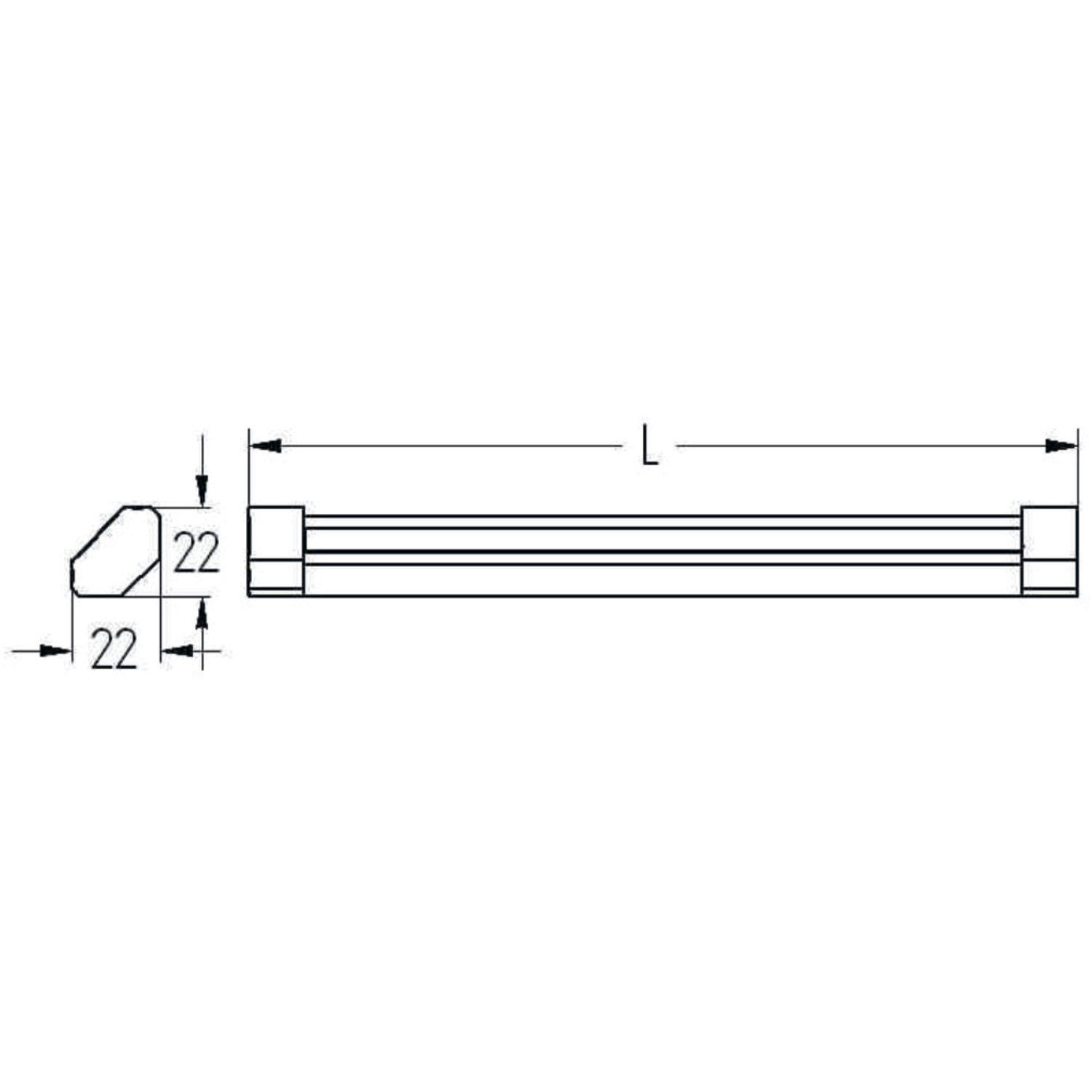 Dione Corner Led 900mm 12Vdc 8.2w 230V 4000K alu