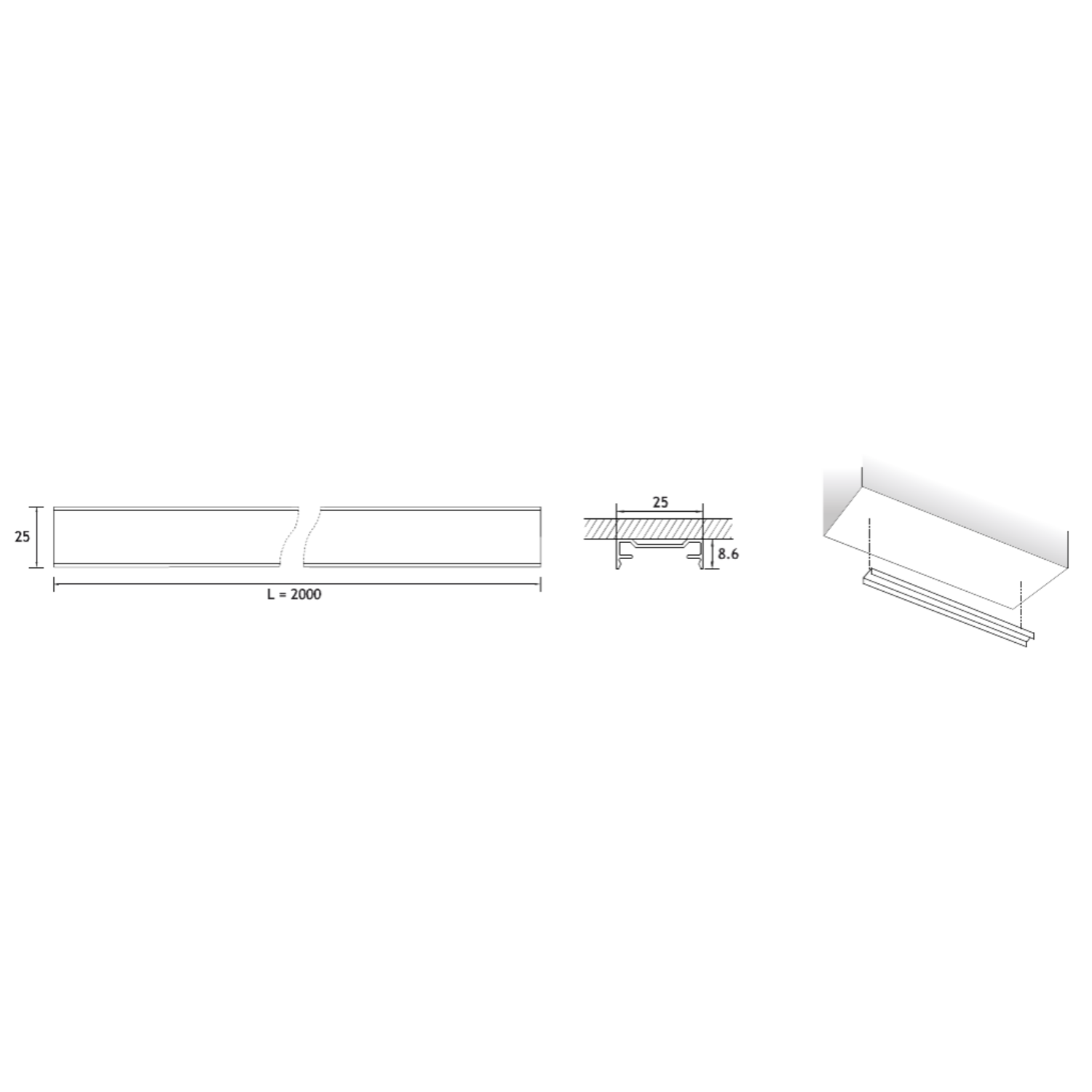 Led profiel Channelline 11 2000mm opbouw