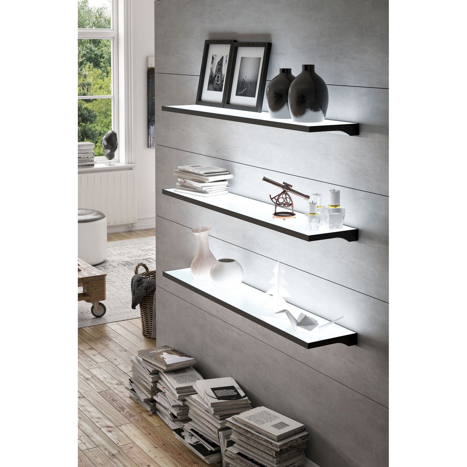 Teo Slim led glastablet 450mm 4.85W 4000K zwart
