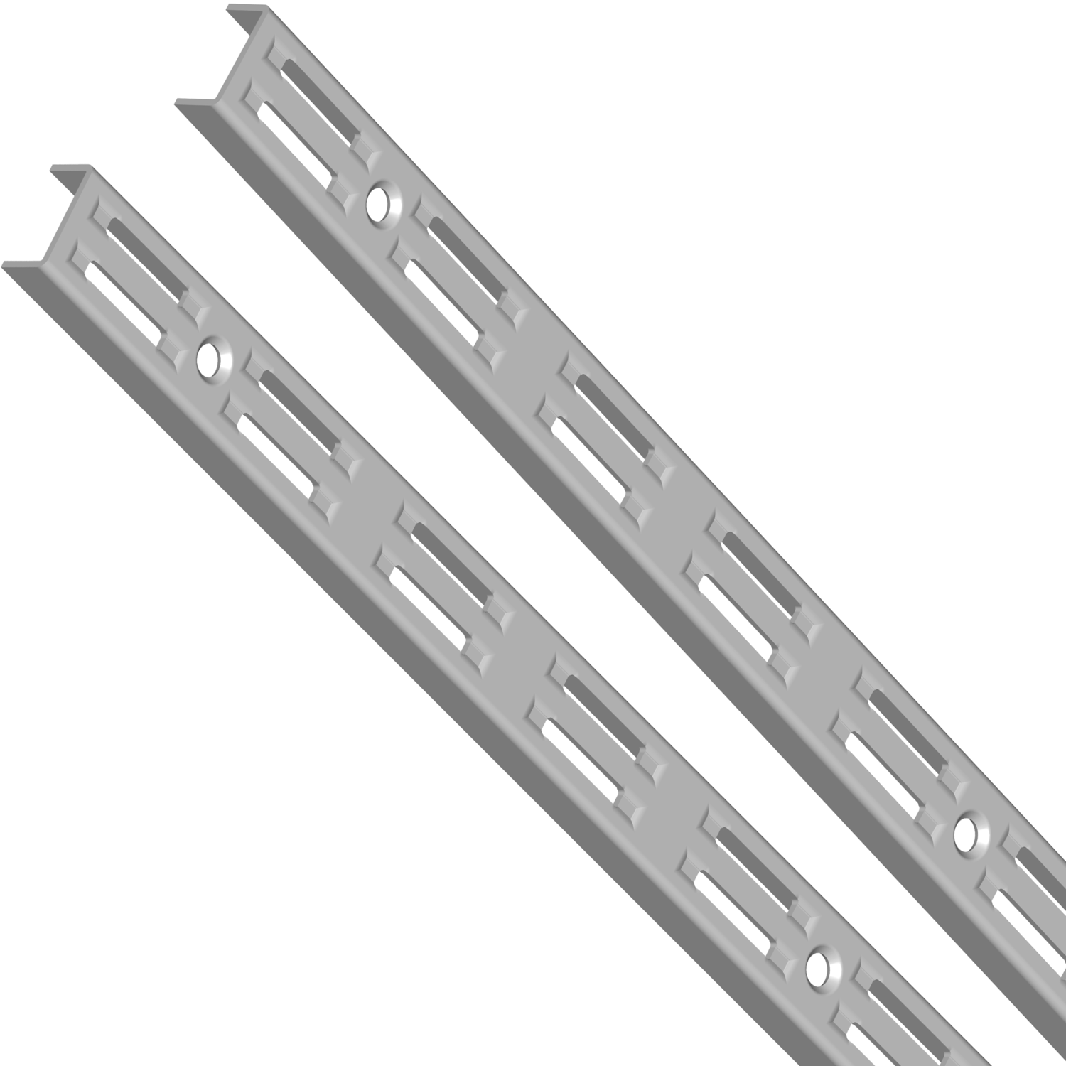 Set 2 stellijsten dubbel element grijs 1.0 m.