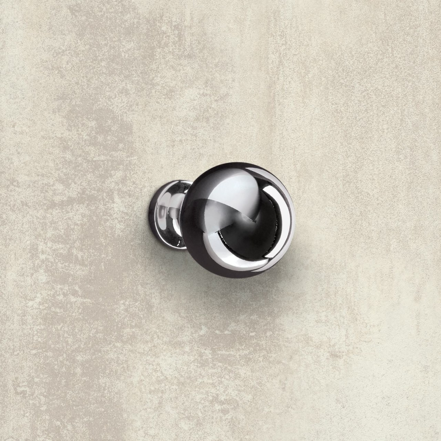 Knop Bona, H 41 mm, ø 30 mm, glans verchroomd