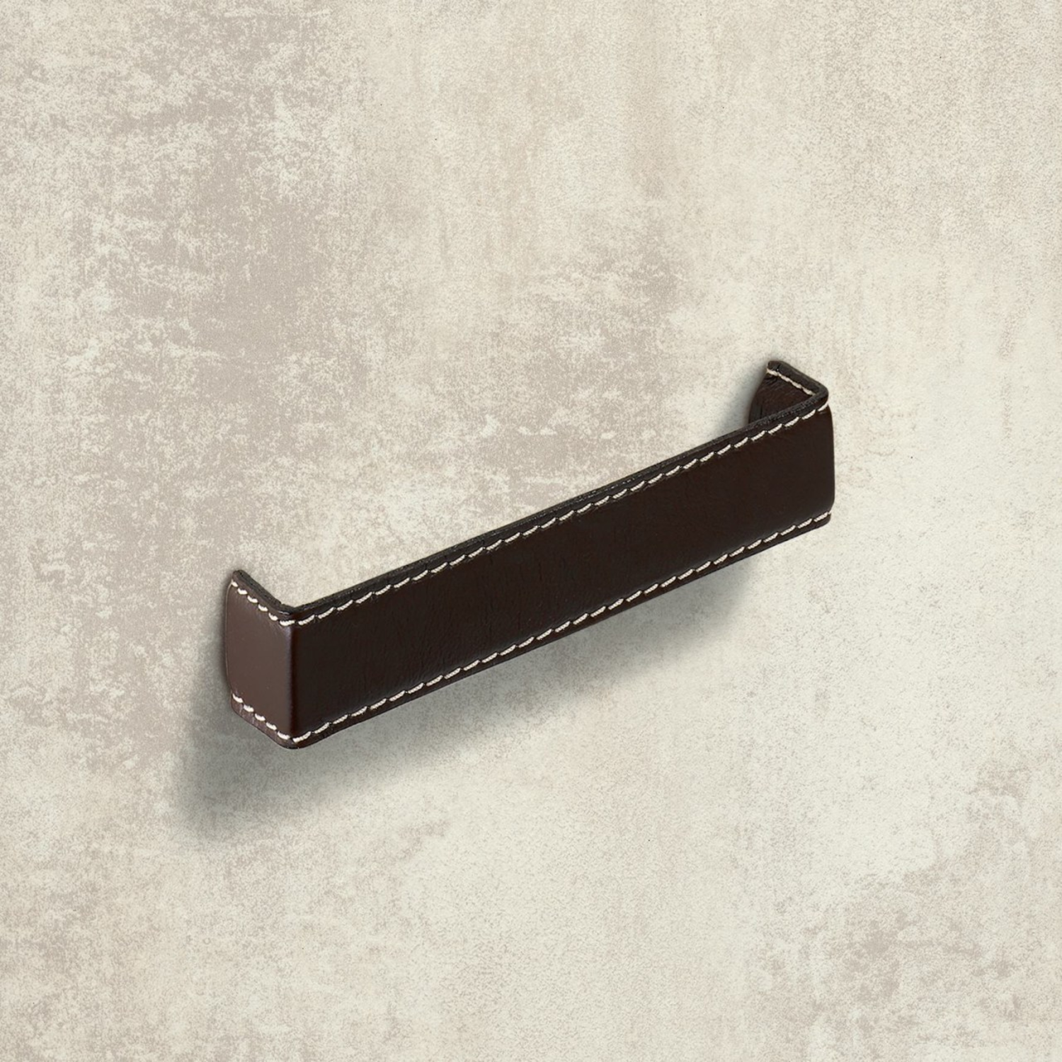 Greep Dublina, boorafstand 160, L 168 mm, B 34 mm, H 30 mm, donkerbruin leer