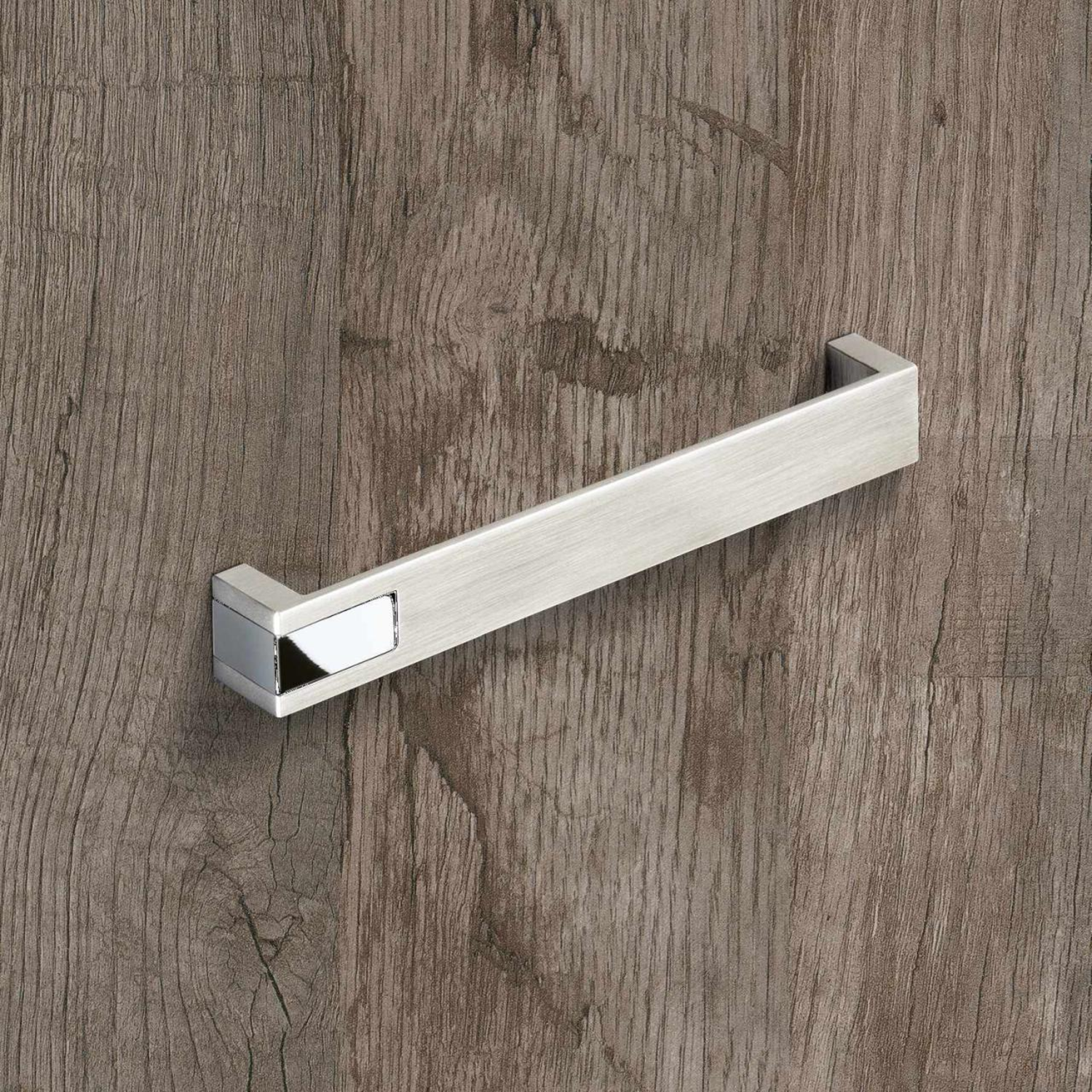 Greep Intra, boorafstand 192, L 204 mm, B 25 mm, H 26 mm, Roestvrij staal finish geborsteld / glans verchroomd