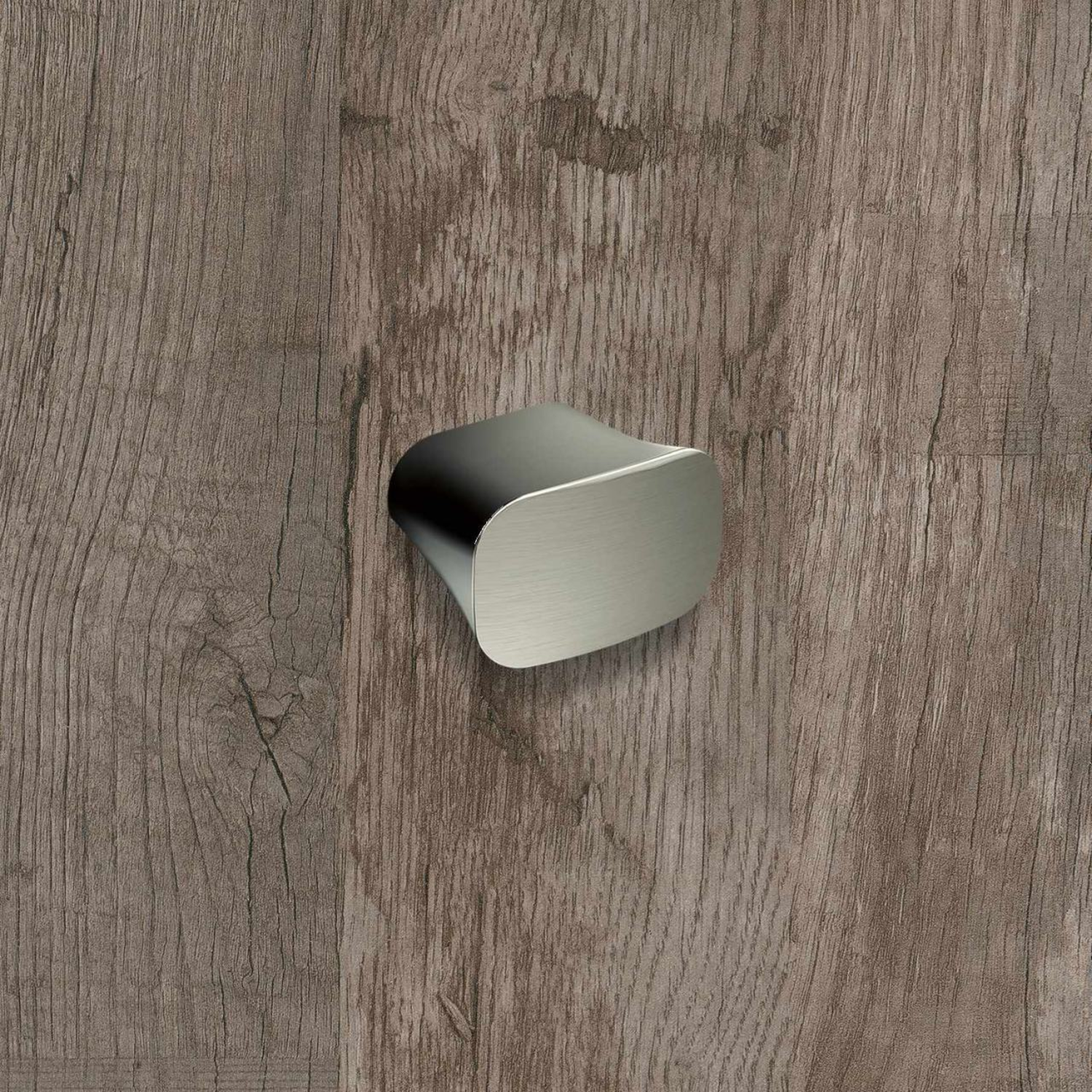 Knop Itri, boorafstand 16, L 38 mm, B 25 mm, H 30 mm, roestvrij staal finish geborsteld