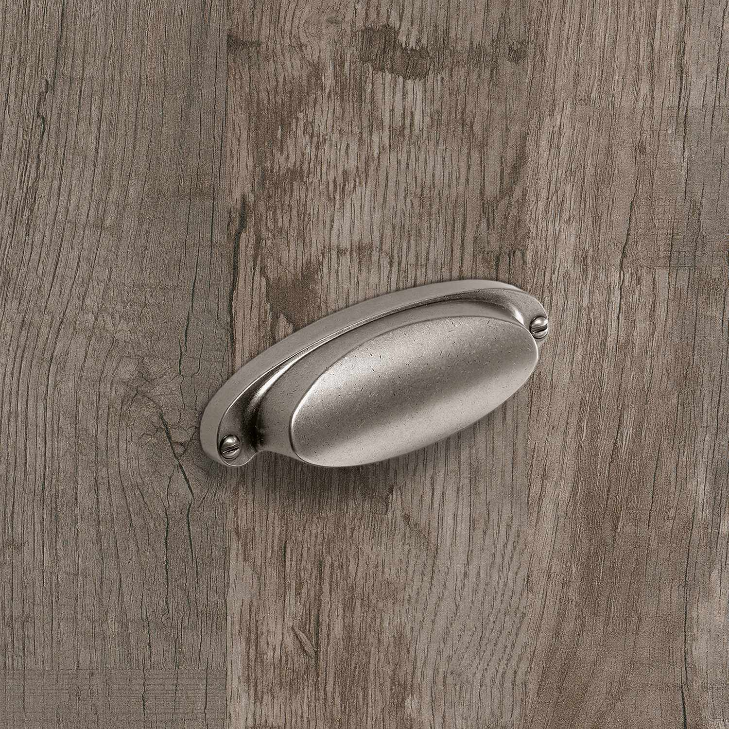 Schelpgreep Lorica, boorafstand 64, L 100 mm, B 33 mm, H 22 mm, tinkleurig