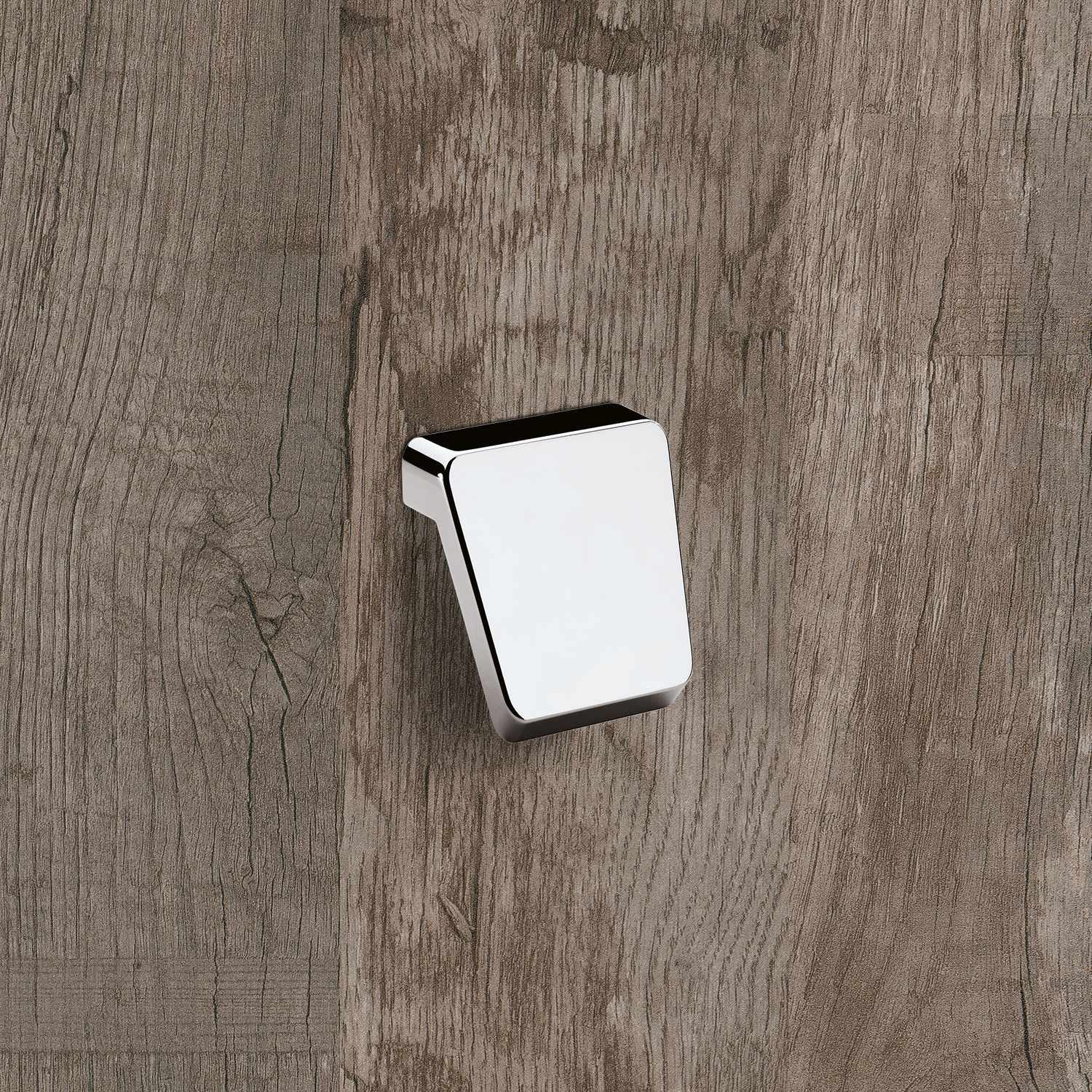 Knop Milo, boorafstand 16, L 40 mm, B 41 mm, H 28 mm, ø 41 mm, glans verchroomd