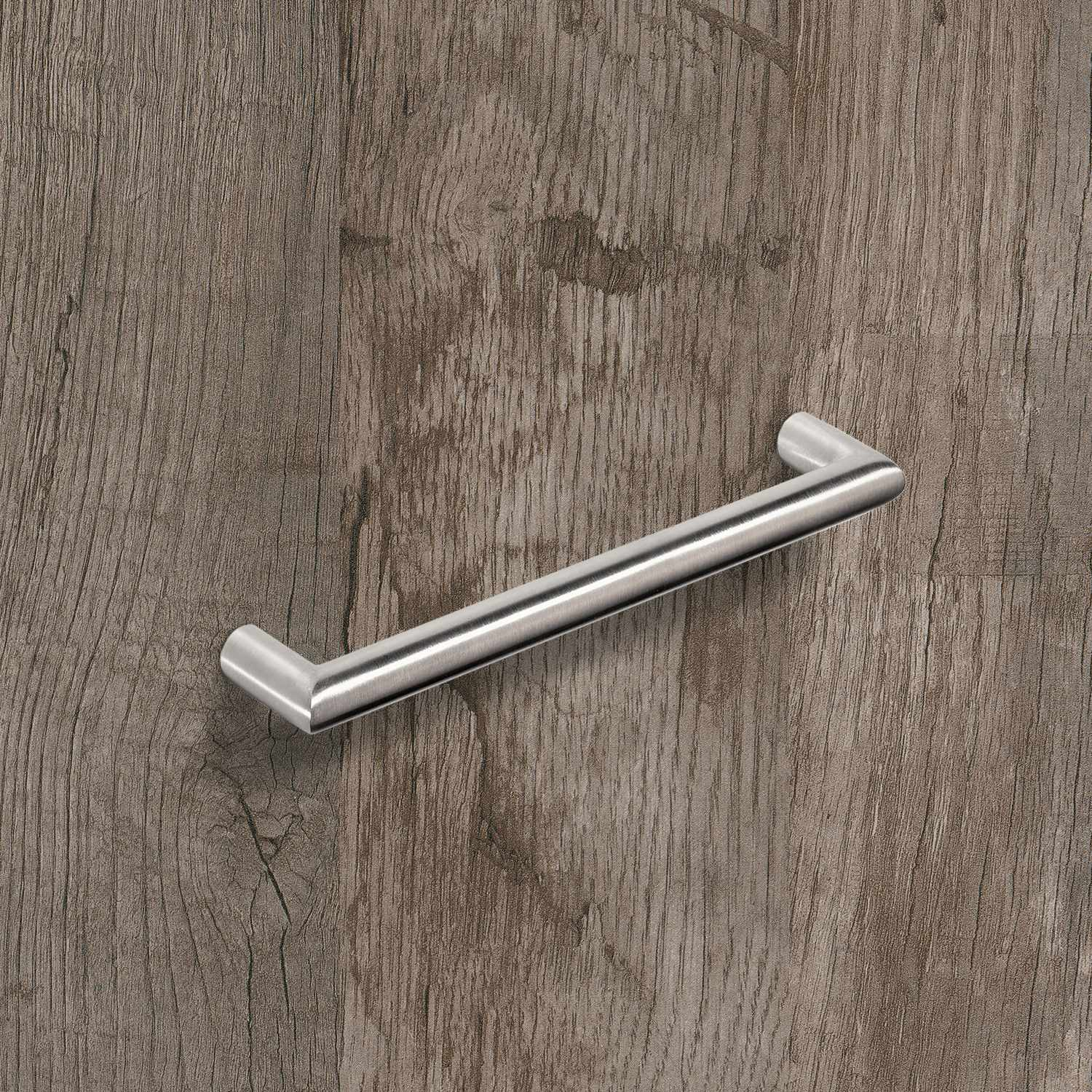 Greep Narona, boorafstand 128, L 140 mm, H 30 mm, ø 12 mm, roestvrij staal geborsteld