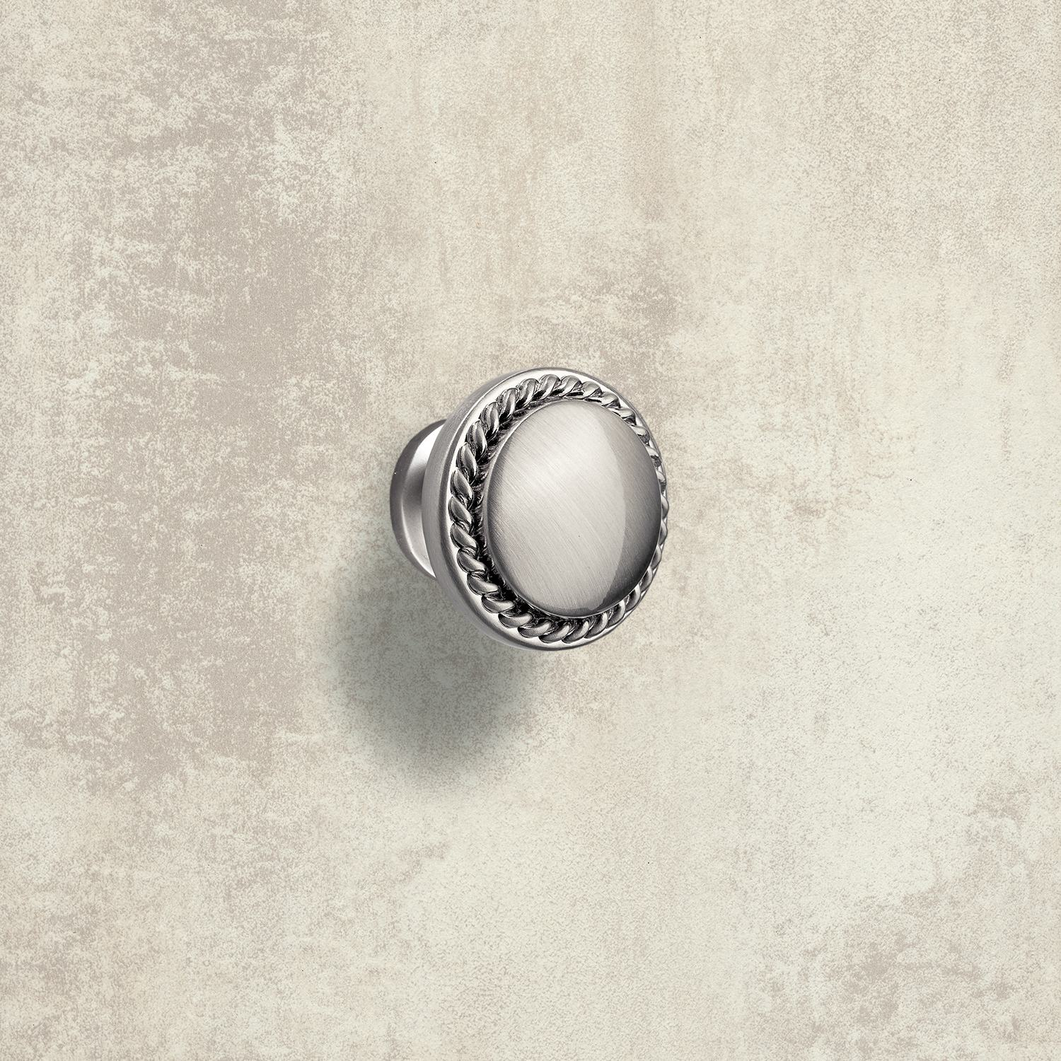 Knop Salemi, H 23 mm, ø 30 mm, roestvrij staal finish geborsteld