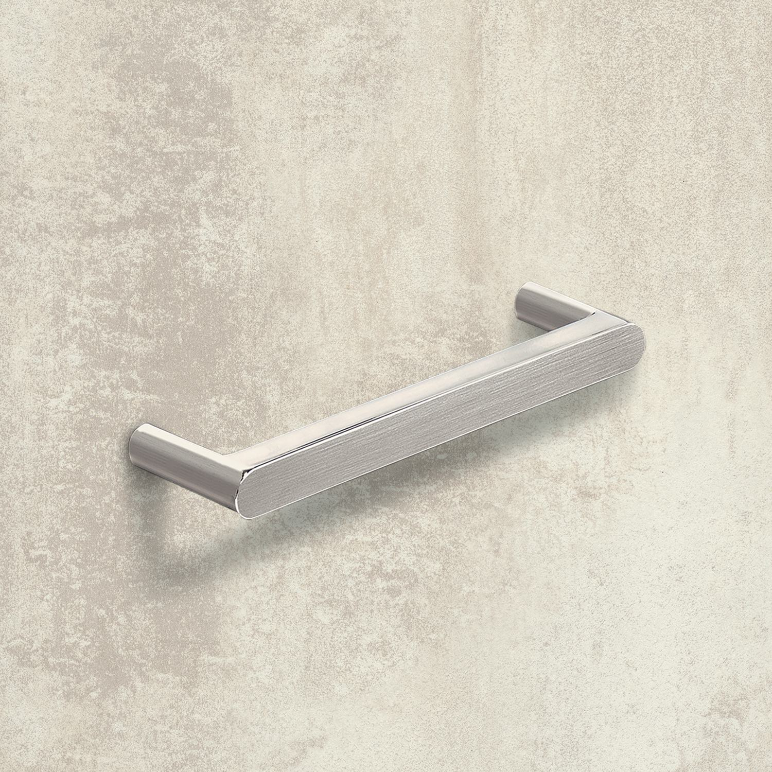 Greep Utinum, boorafstand 128, L 138 mm, B 10 mm, H 35 mm, roestvrij staal finish geborsteld