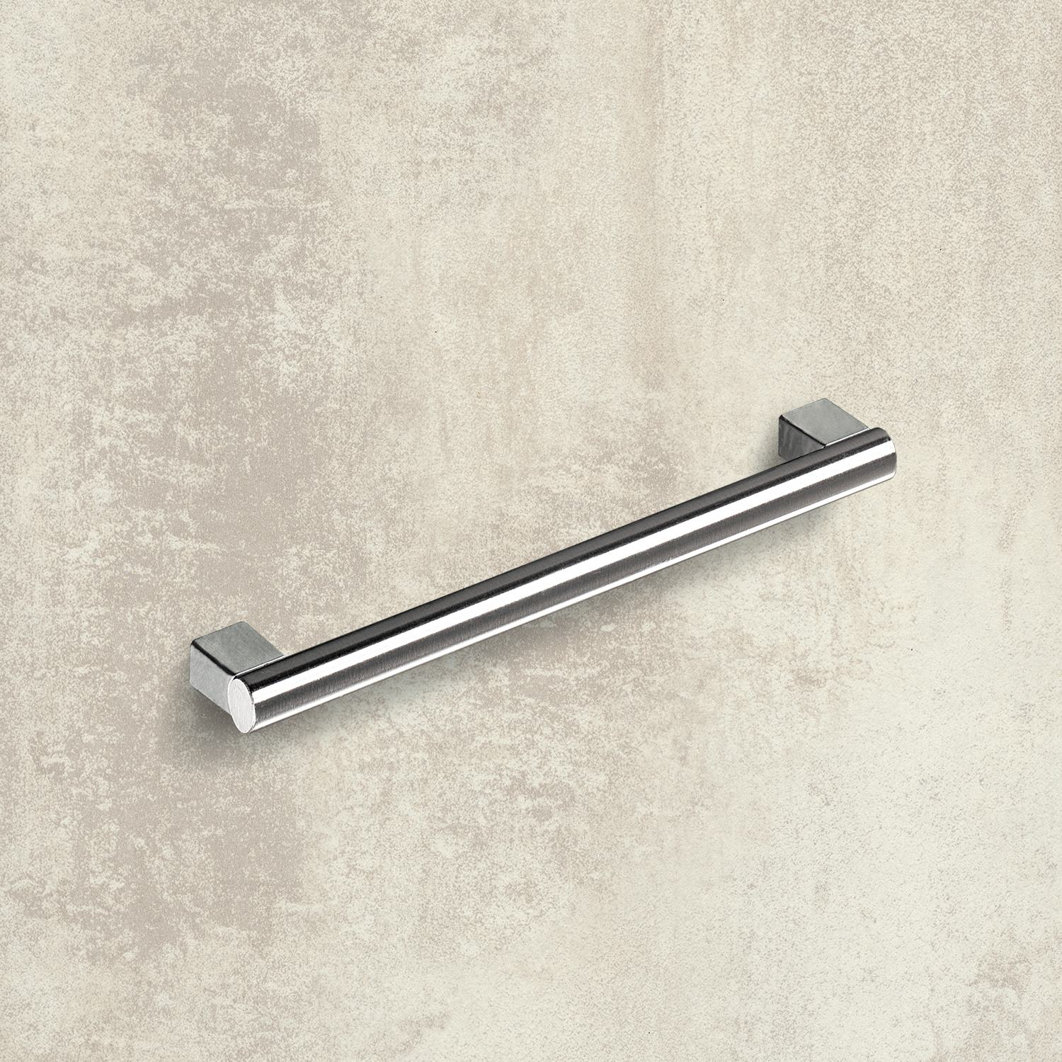Greep Vieste, boorafstand 128, L 152 mm, H 30 mm, ø 12 mm, roestvrij staal finish geborsteld