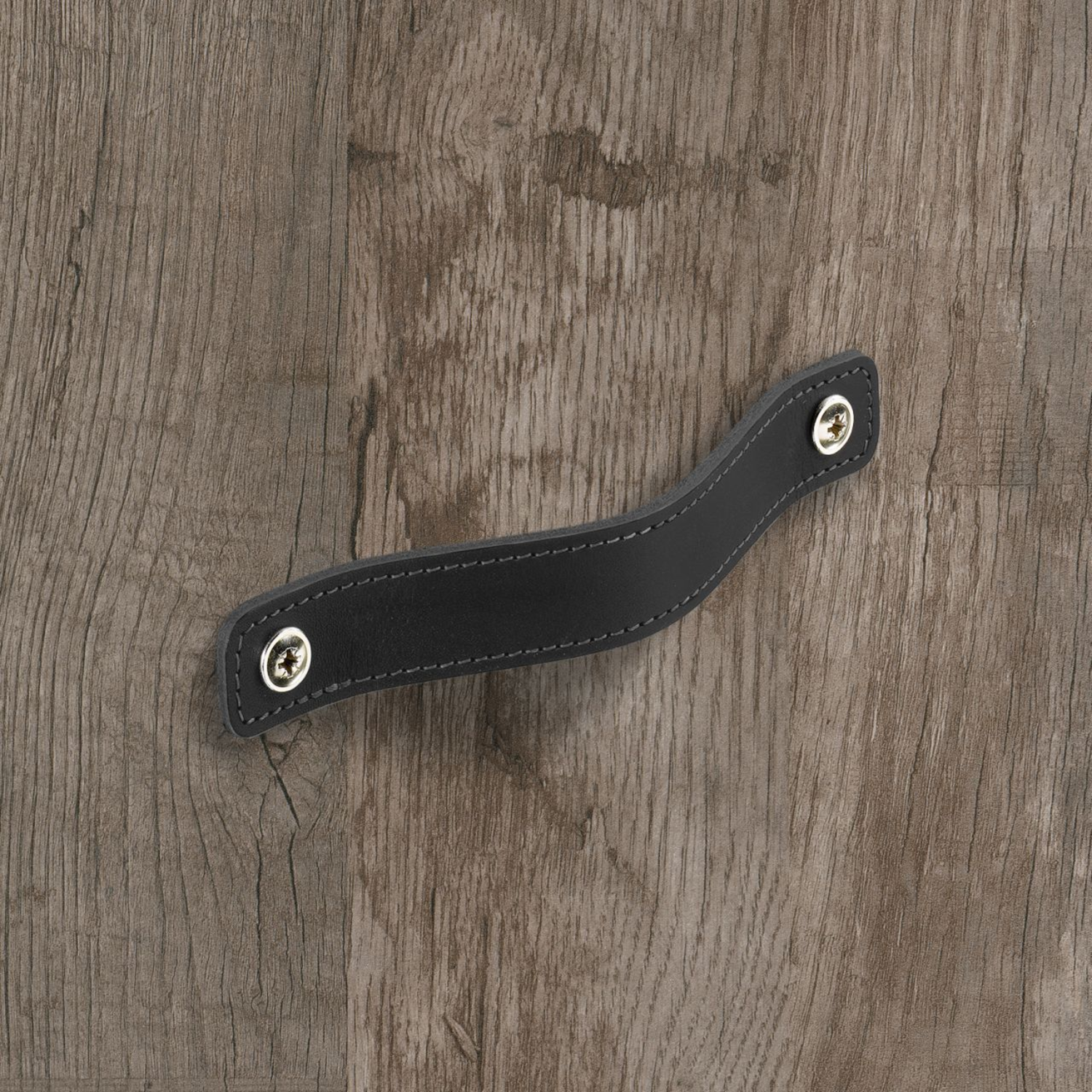 Greep Nica, boorafstand 96, L 126 mm, B 25 mm, H 3 mm, zwart leer