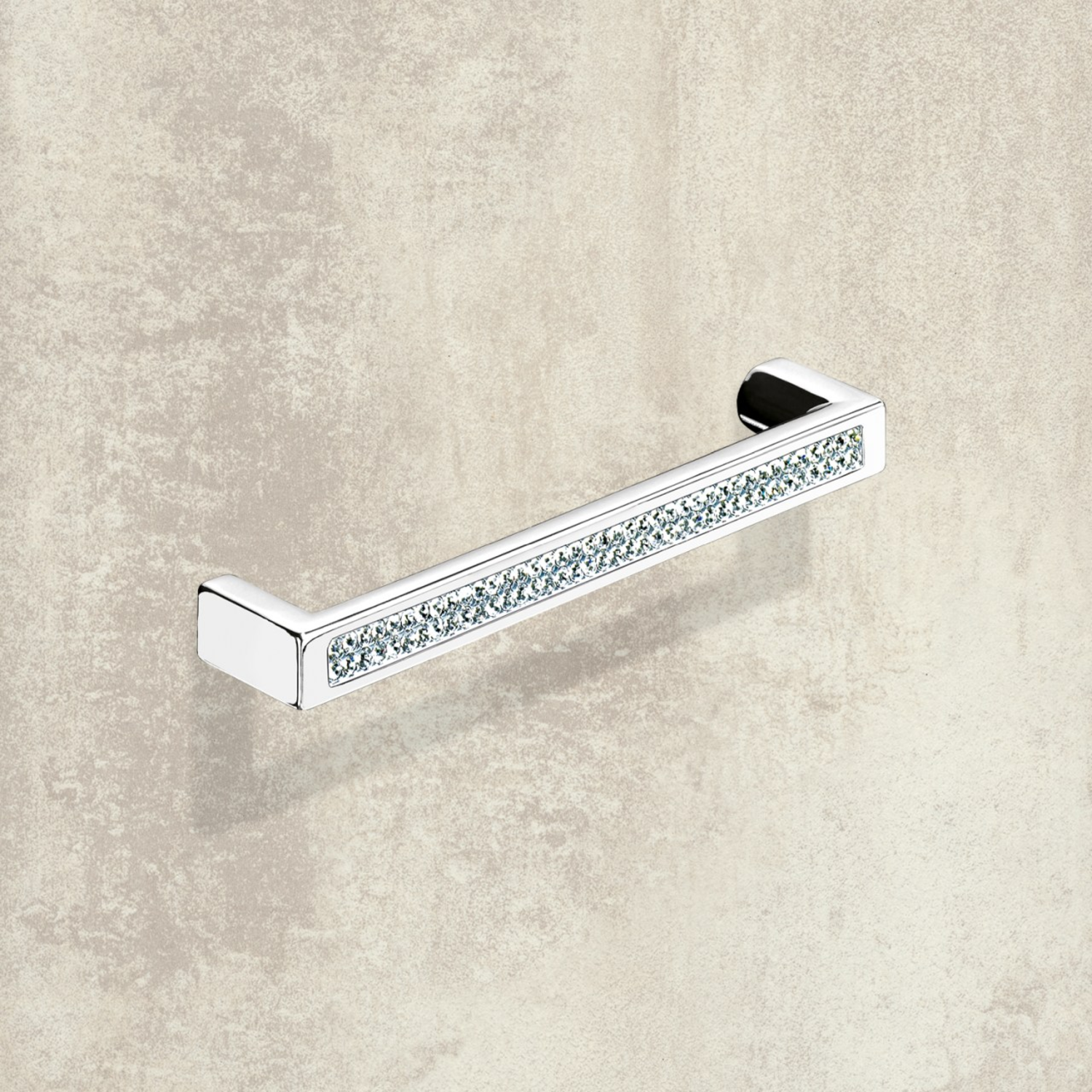 Greep Saturnia, boorafstand 128, L 140 mm, B 12 mm, H 26 mm, glans verchroomd