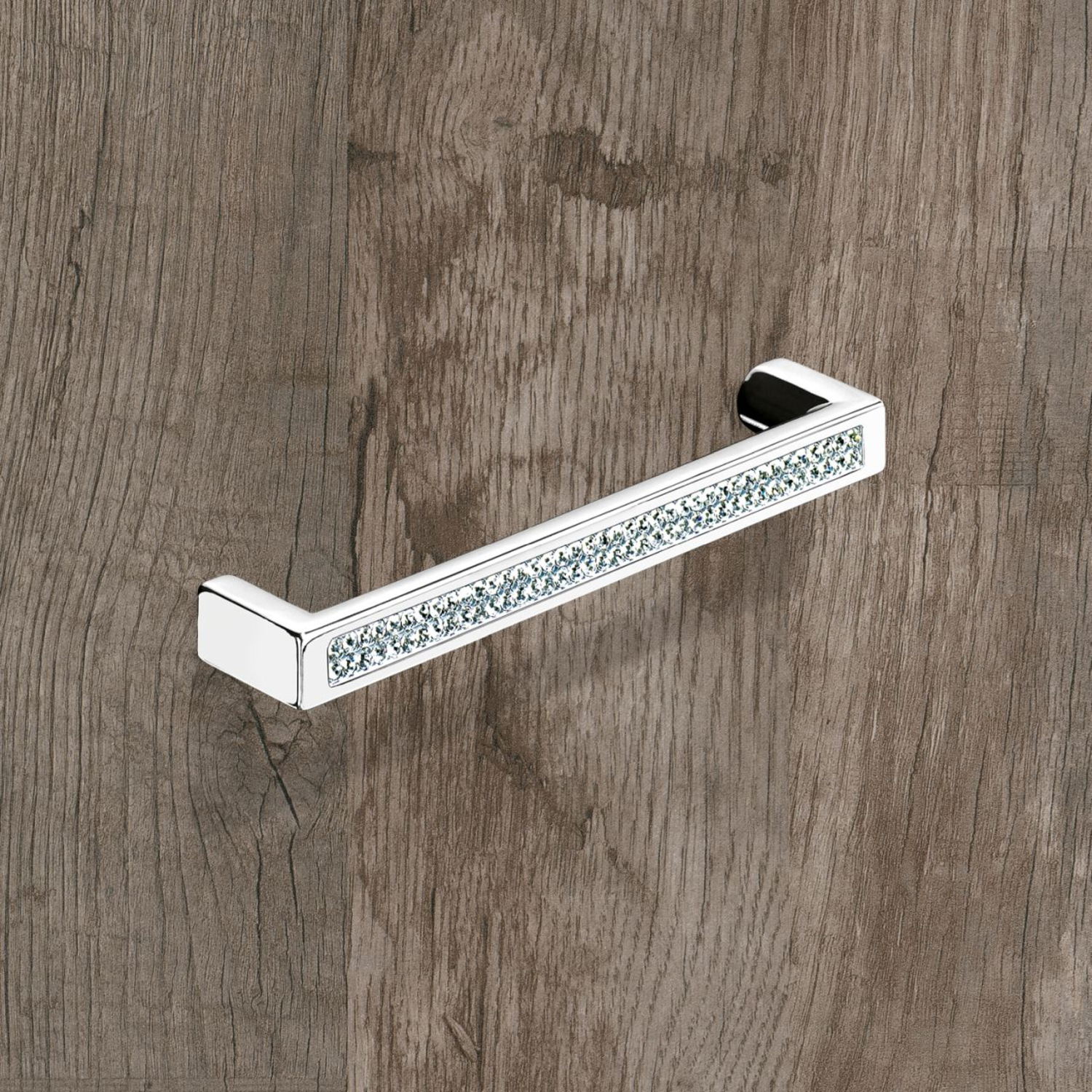 Greep Saturnia, boorafstand 128, L 140 mm, B 12 mm, H 26 mm, glans verchroomd