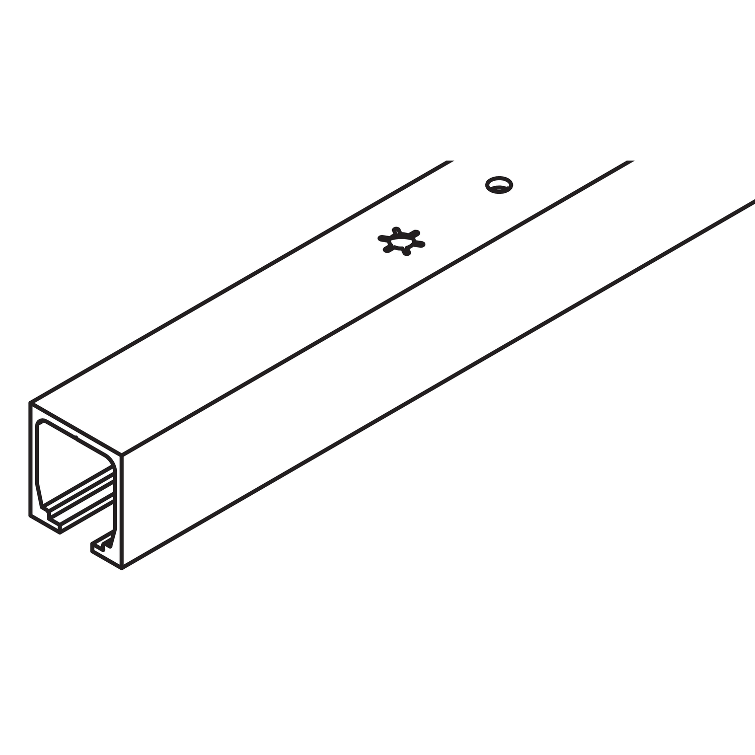 Hawa Junior 40 looprail 2000mm alu
