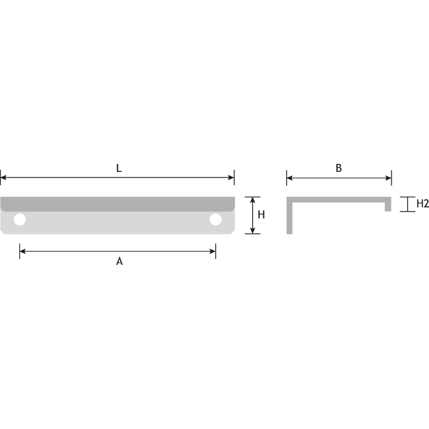 Profielgreep RVS mat ba 64mm L 96mm
