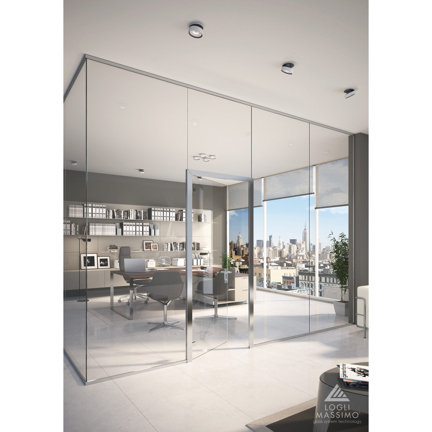Scharnier wand/glas met geveerde terugslag draagvermogen 50 kg, voor 10/13.5 mm glas, B80 H100, geborsteld rvs effect