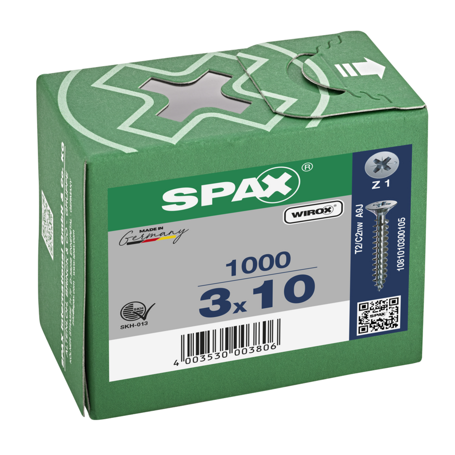 Spax-s vijs 3.0x10 verzinkt poz vk