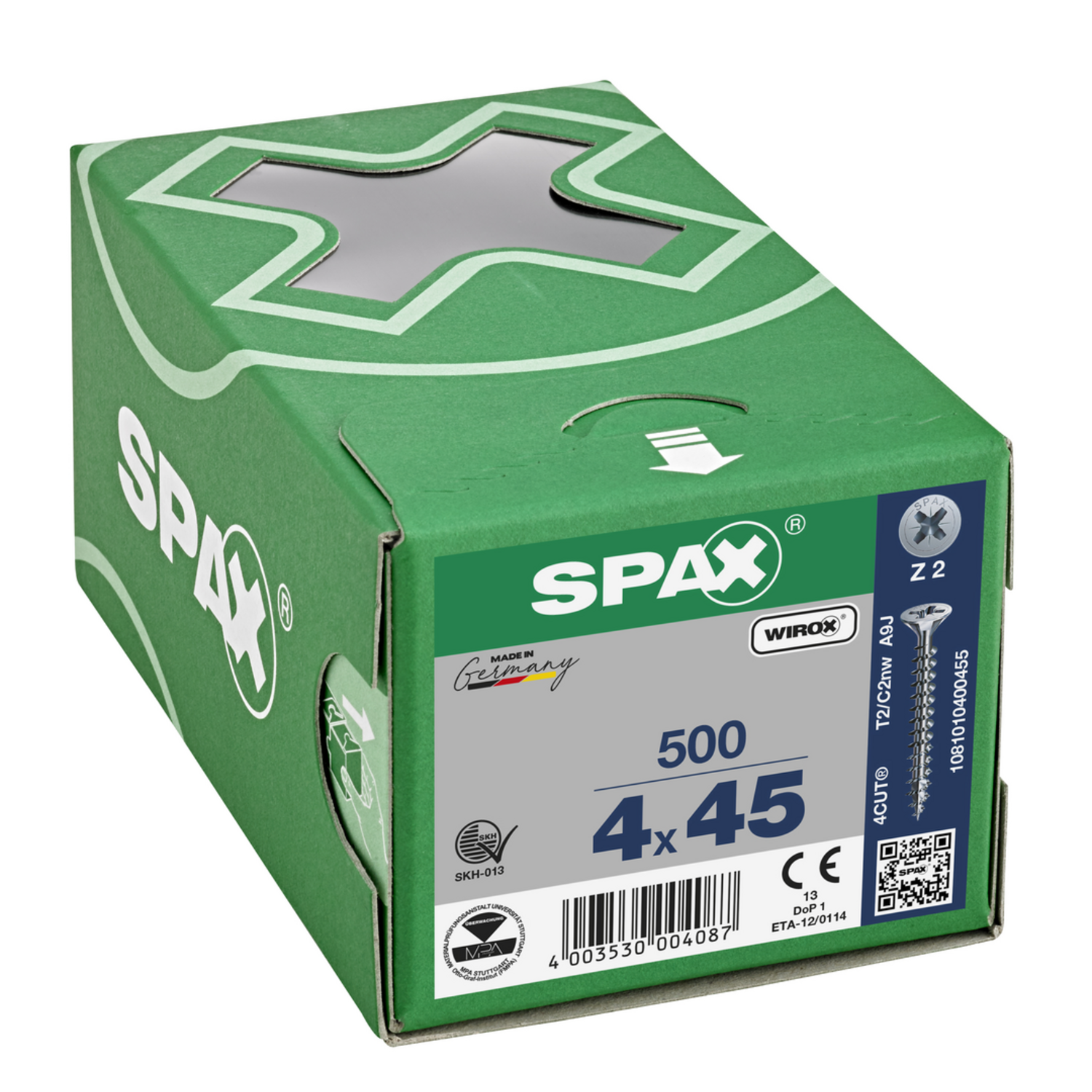 Houtschroef SPAX-S PK Pozidrive met verzonken kop 4 x 45