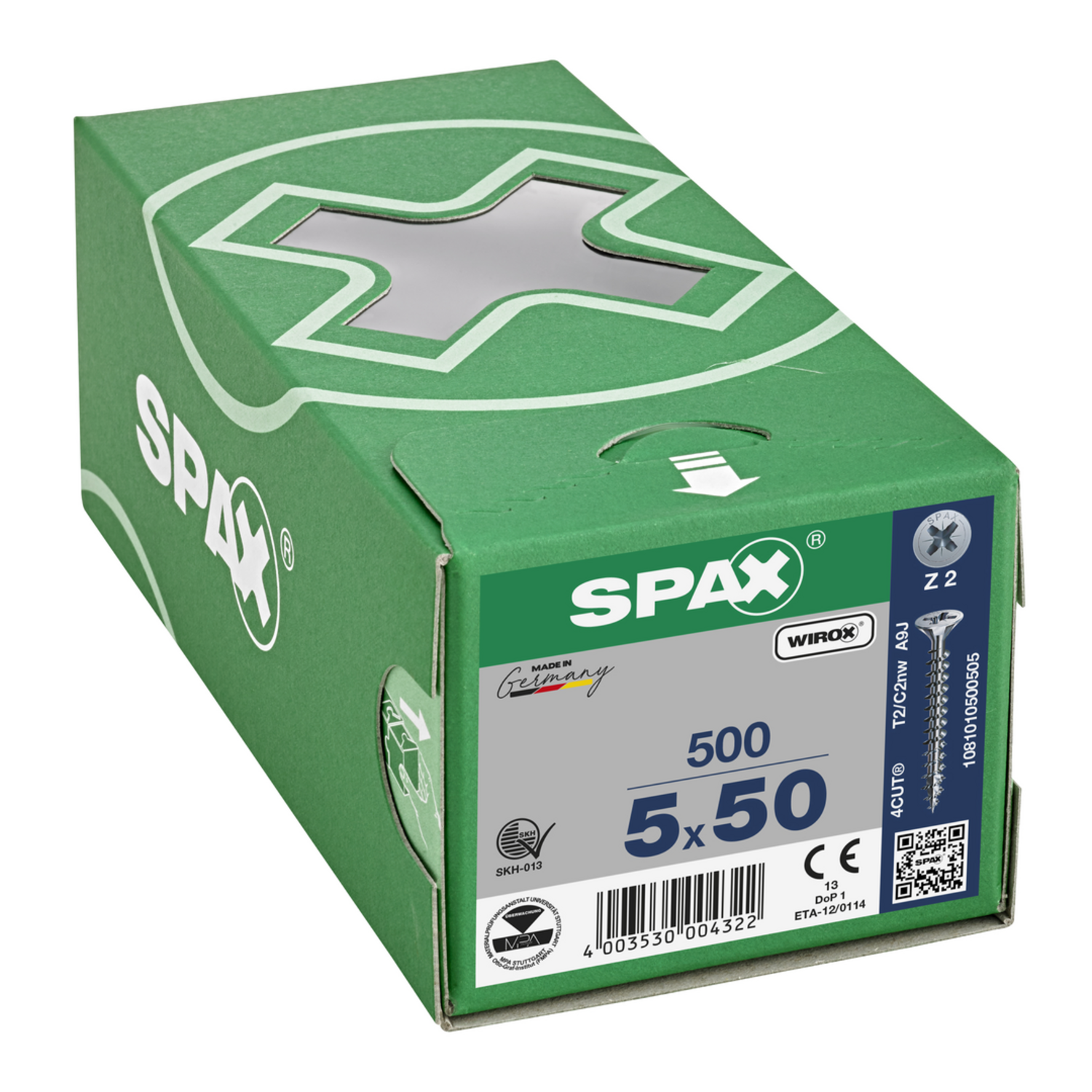 Houtschroef SPAX-S PK Pozidrive met verzonken kop 5 x 50