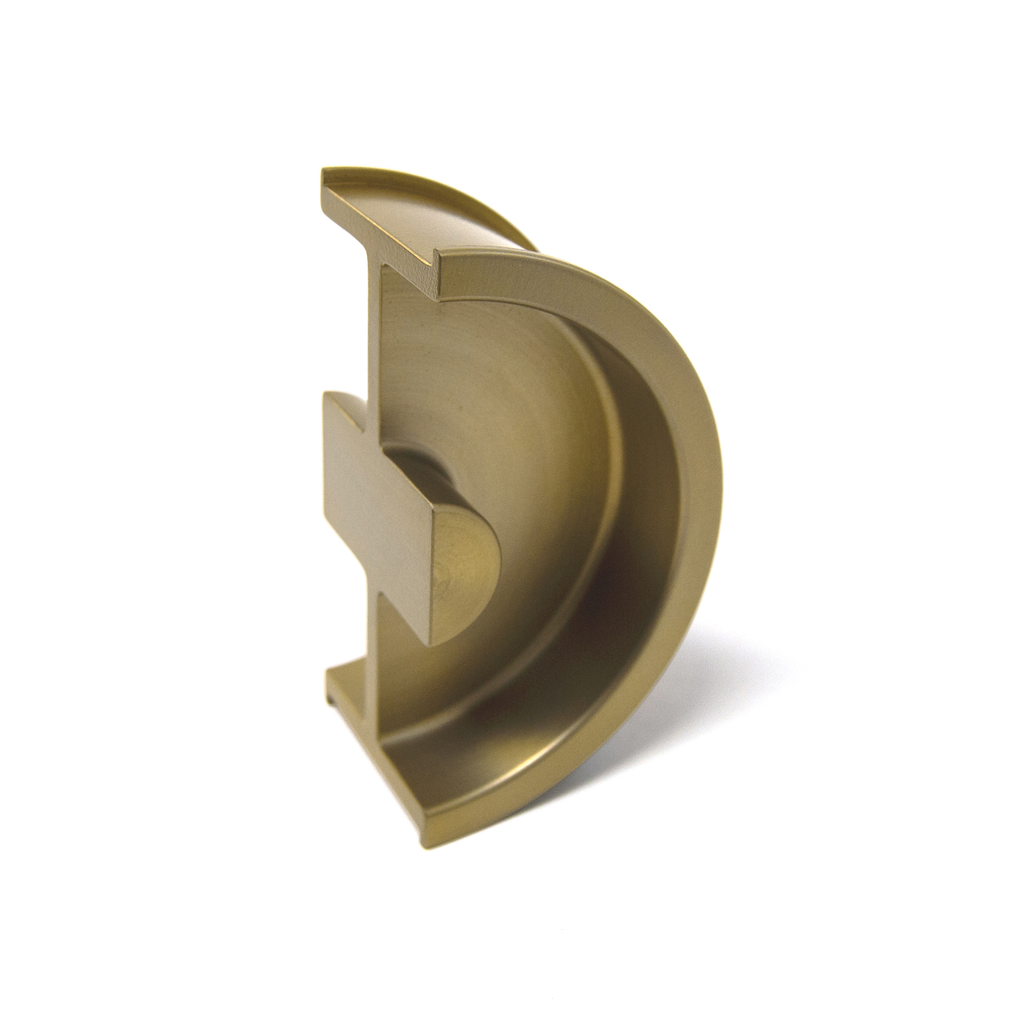 Schuifdeurgreep moon 40mm mat goud