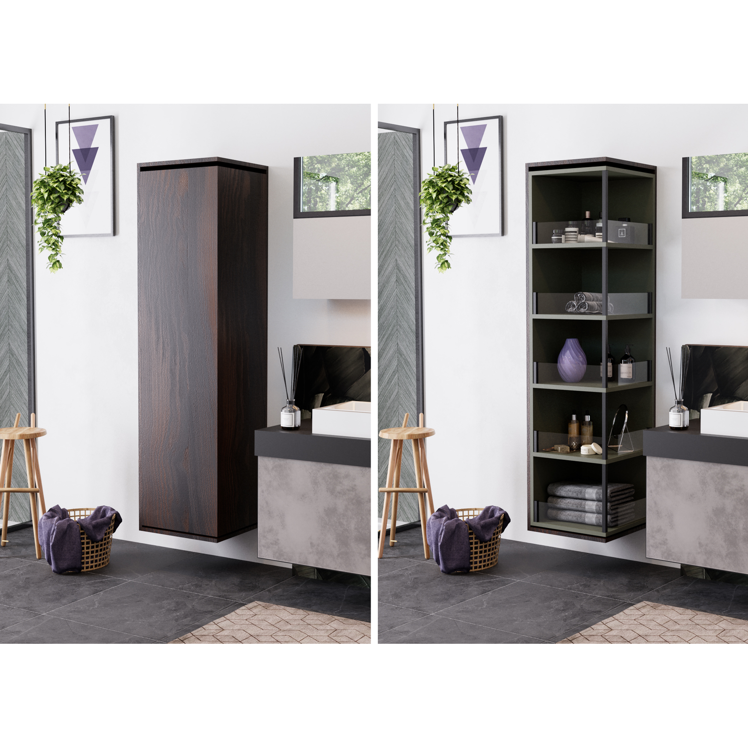 FurnSpin S met Push to open Silent, installatiepositie links