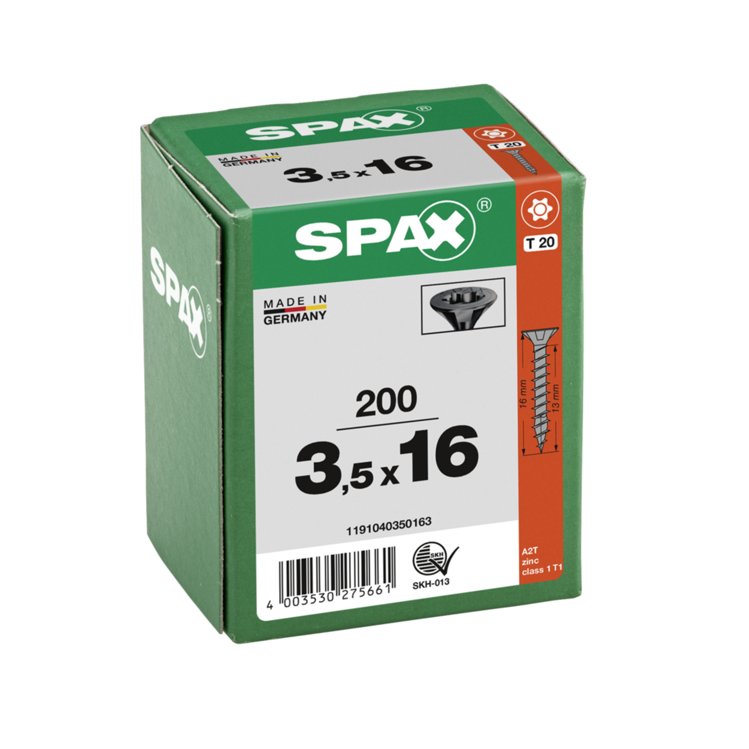 Houtschroef zwart SPAX-S PK Pozidrive met verzonken kop 3.5 x 16