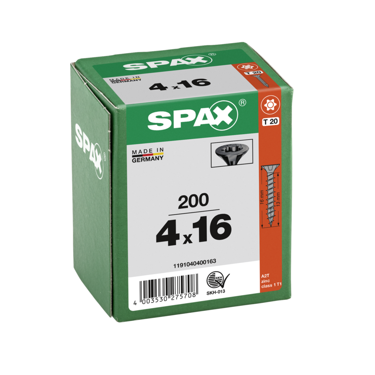 Houtschroef zwart SPAX-S PK Pozidrive met verzonken kop 4 x 16