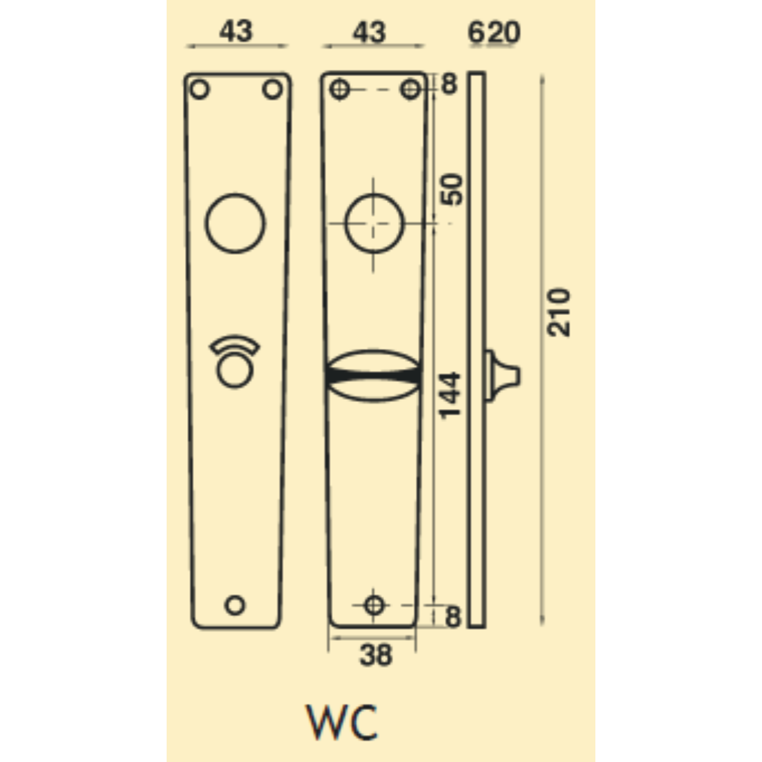 Deurplaat voor wc 218 rh 8/78 f1
