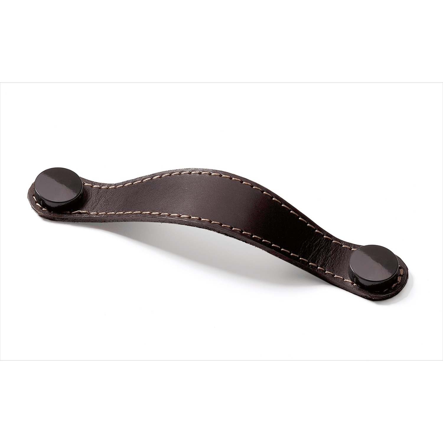 Greep Gela, boorafstand 128, L 150 mm, B 26 mm, H 3 mm, donkerbruin leer