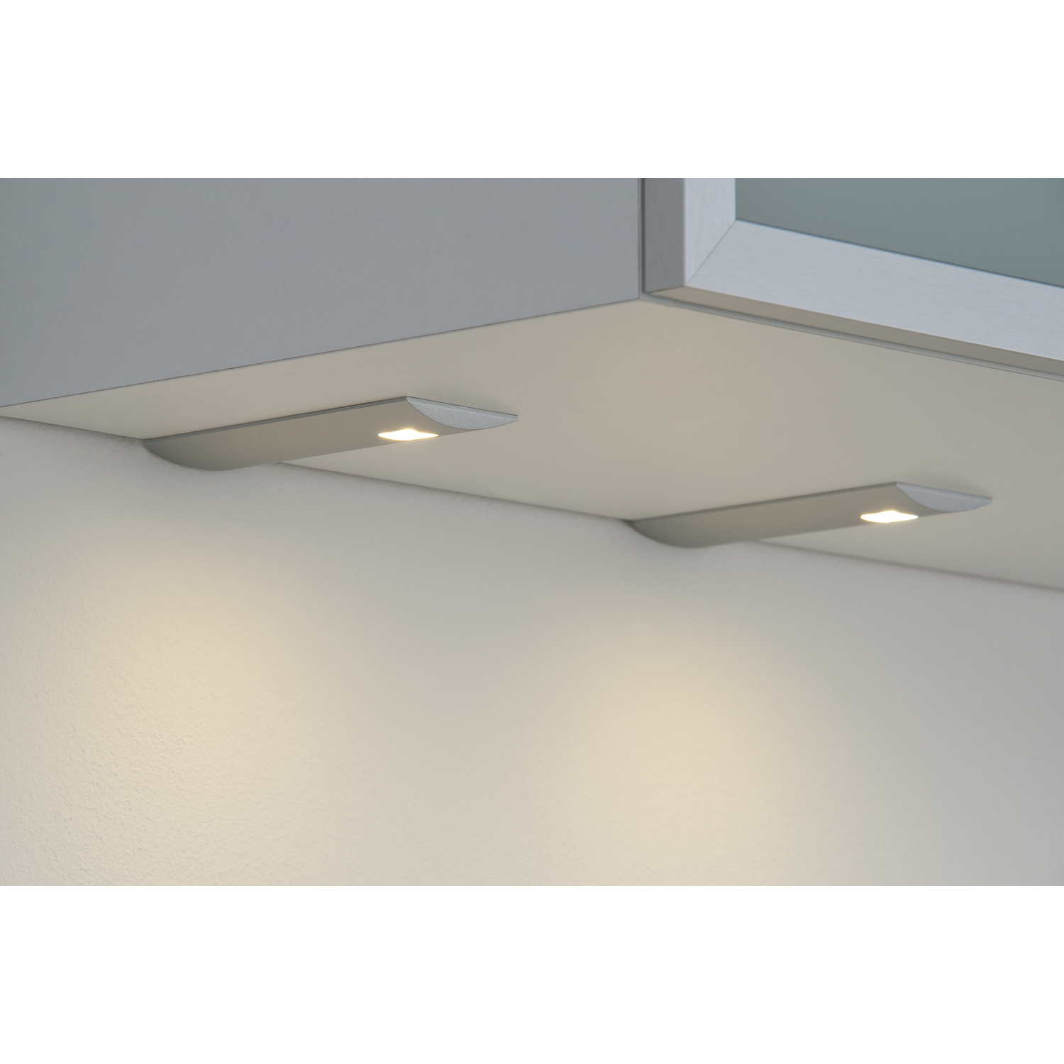 Set 2 d'lau led rond onderbouw 3W 3200K RVS look Touch 10W met dimmertransfo