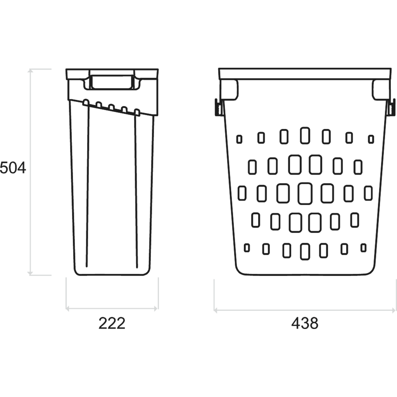 Laundry system k.500mm 40l wit