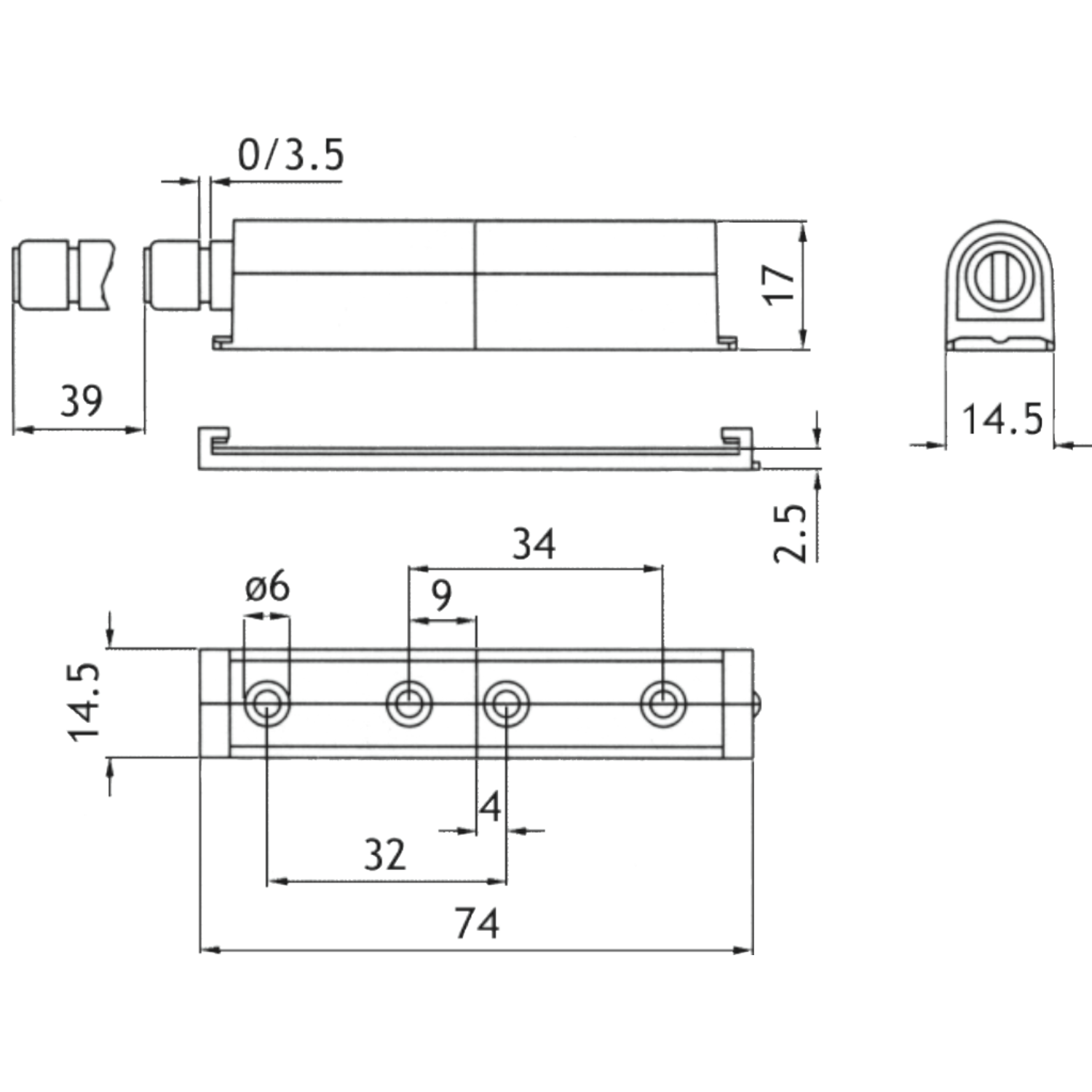 Magneetsnap regelb 40mm groot zwart