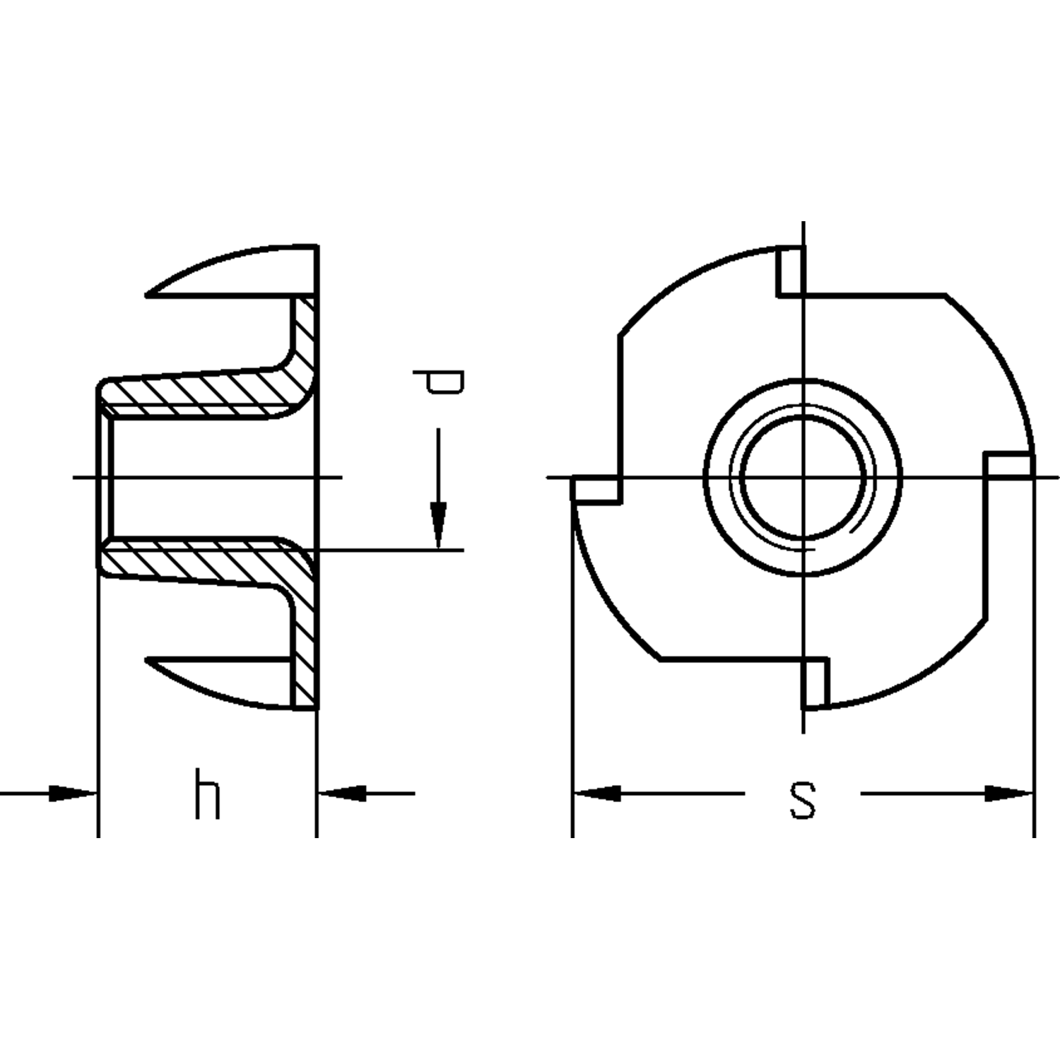 Inslagmoeren M5x8 ijzer verzinkt