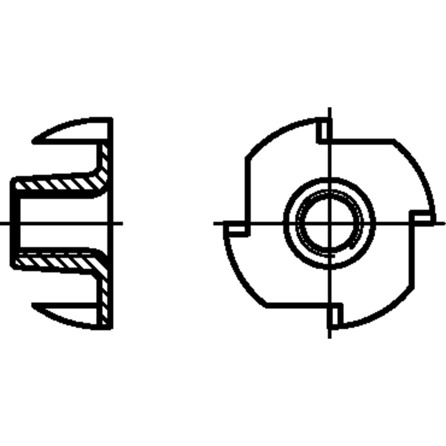 Inslagmoeren M5x8 ijzer verzinkt