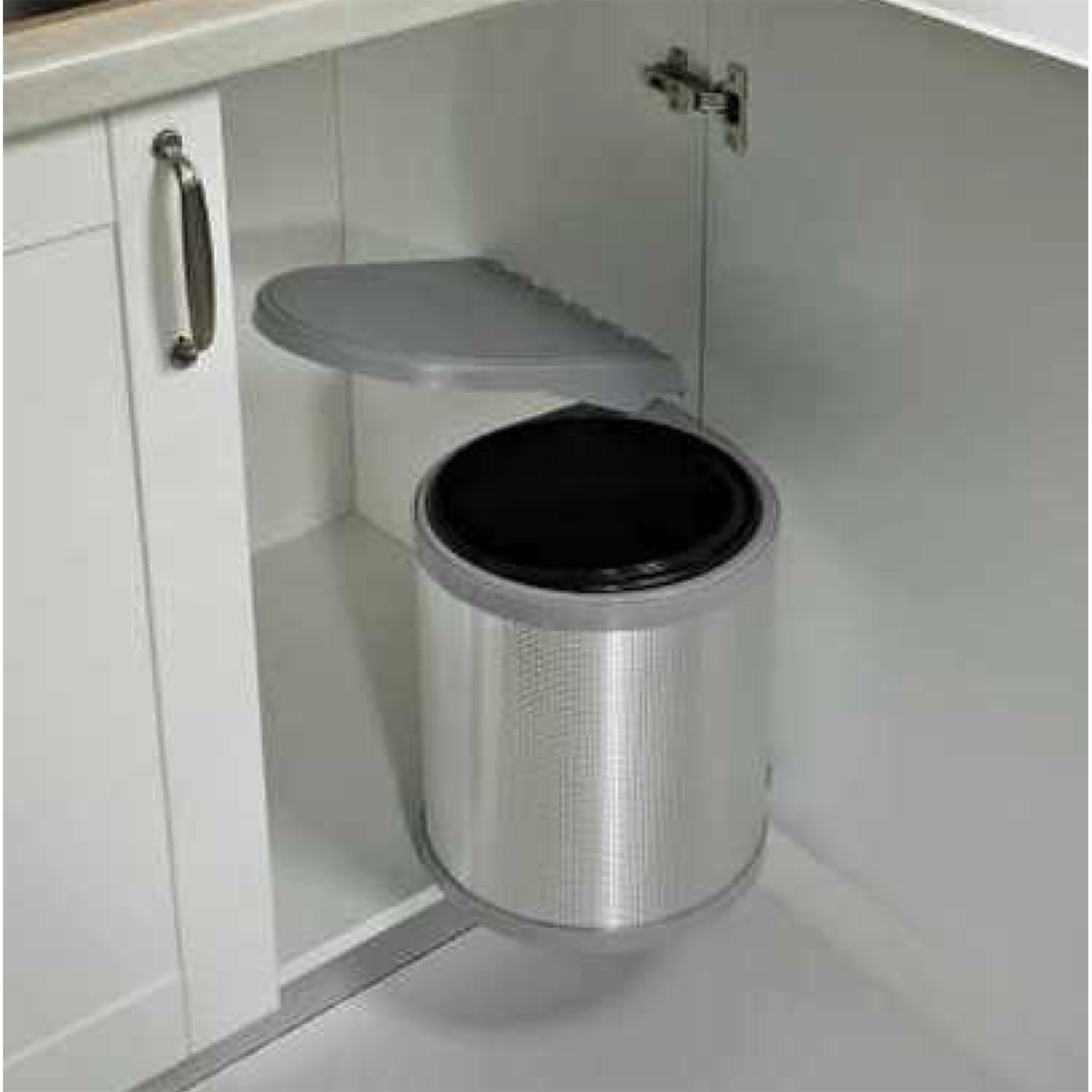 Afvalemmer 10 l rvs/grijs korpus 40