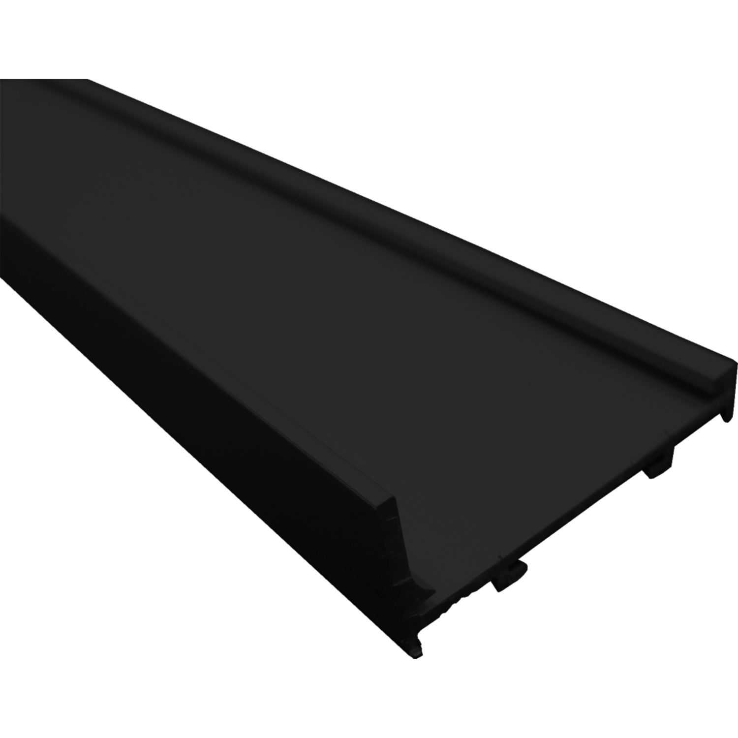 Greeplijst L- vorm voor decor strip zwart 5000mm