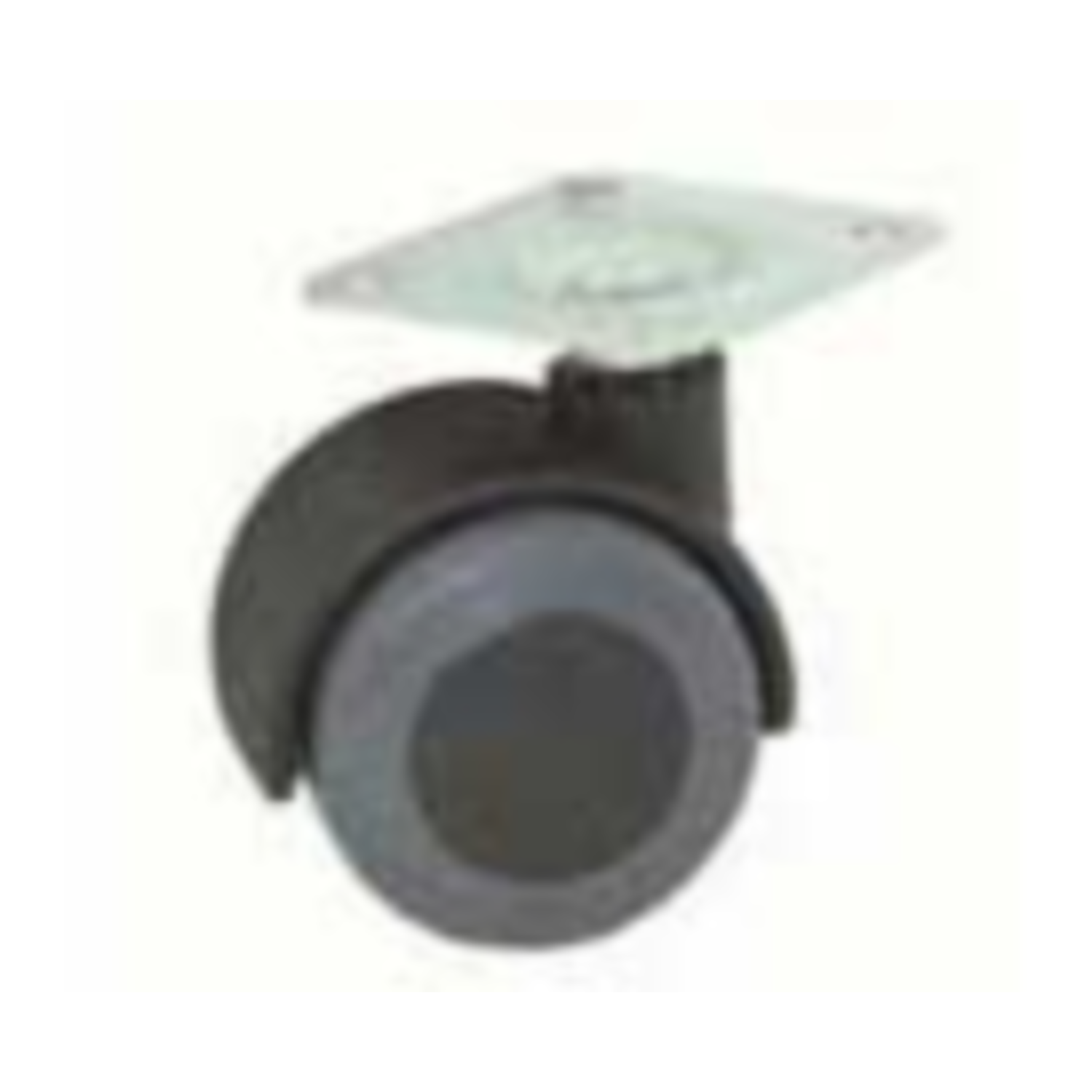 Dubbel wiel 40mm zwart + bevestiginsplaat